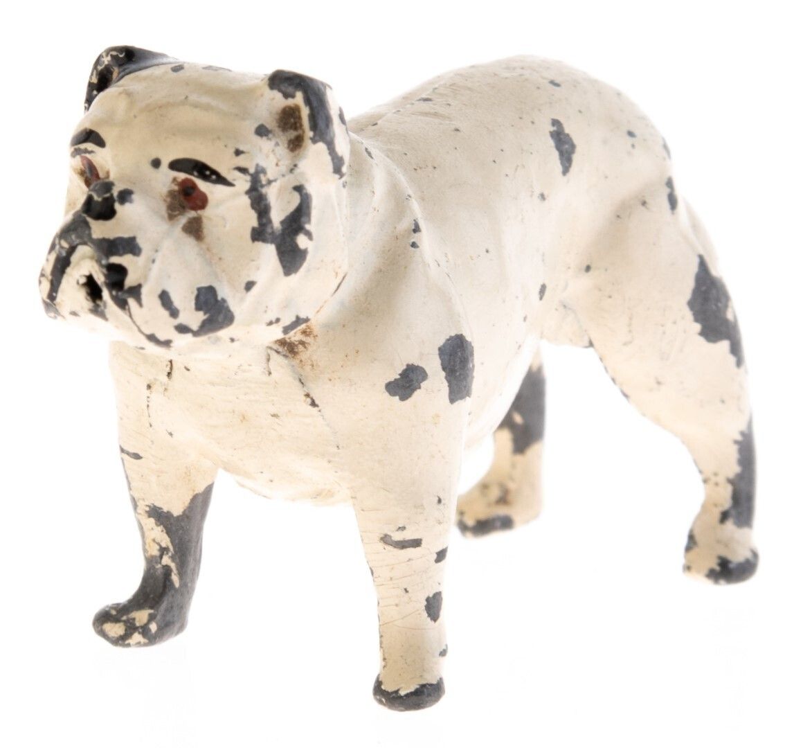 Antique Cold Painted Lead Bulldog Figurine Early 20th Century
