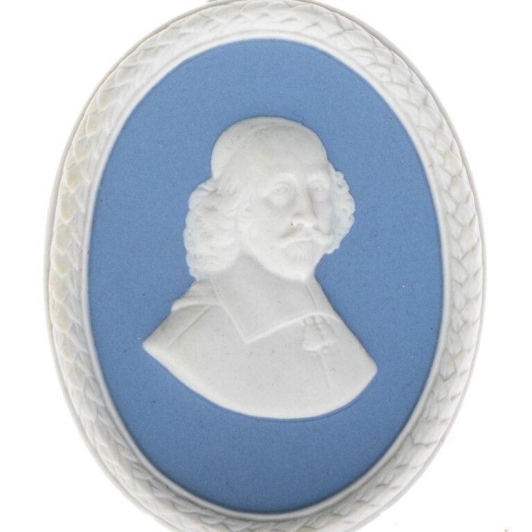 Wedgwood Blue Jasperware Ceramic Porcelain Cardinal Mazarin Portrait Medallion Laurel Leaf Plaque Limited To 200 photo furniture