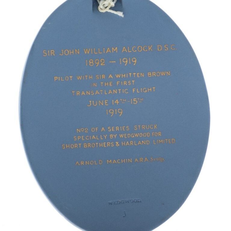 Wedgwood Blue Jasperware Ceramic Porcelain Sir John William Alcock Portrait Medallion Plaque photo 85.0