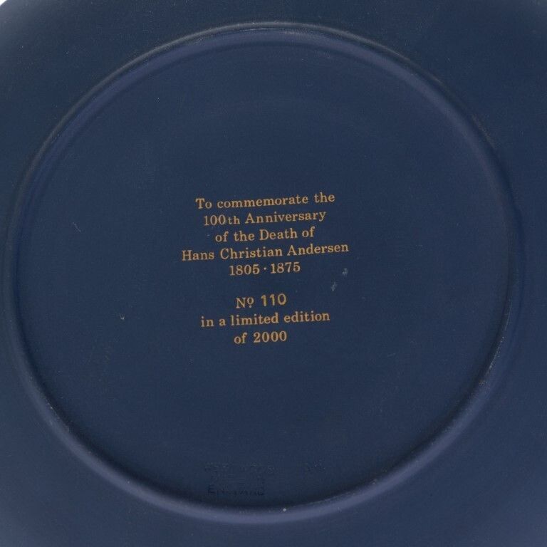 Wedgwood Portland Blue Jasperware Ceramic Porcelain Plate In Memory Of Hans Christian Anderson photo vinterior