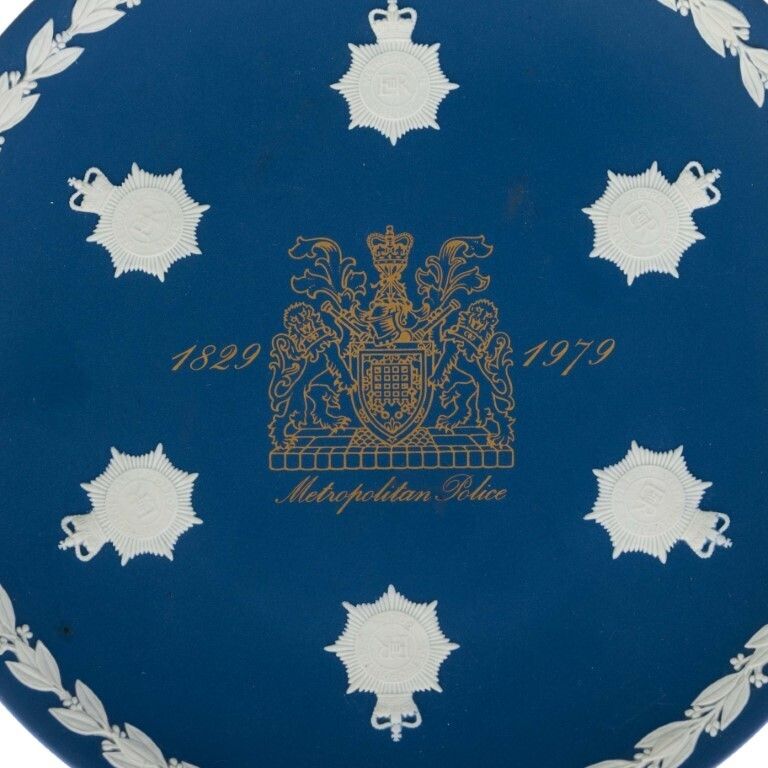 Wedgwood Portland Blue Jasperware Ceramic Porcelain Plate For The Metropolitan Police photo furniture
