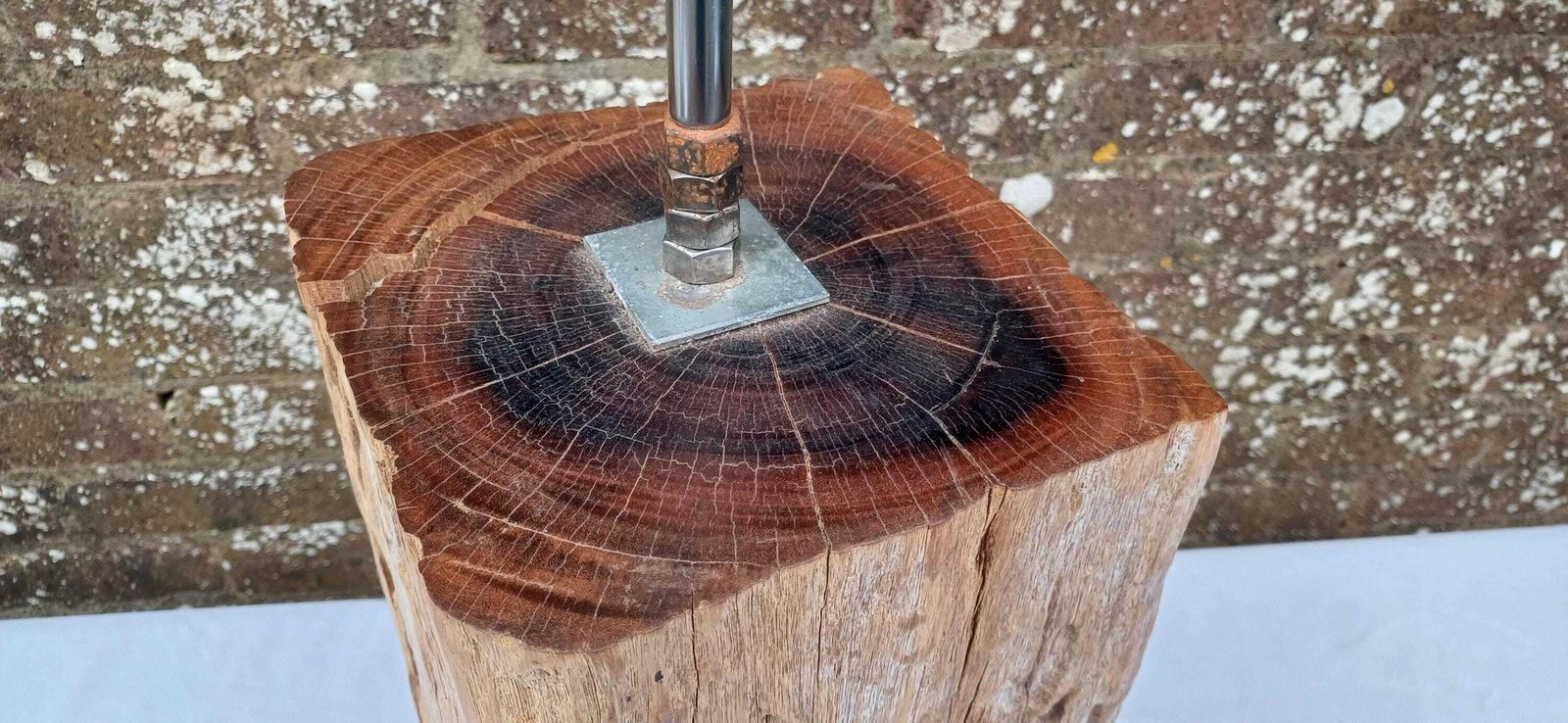 Vast Rustic Reclaimed Wood Log Table Lamp Natural Driftwood Timber Lamp Base With Cracks And Grain Industrial Style Pat Tested Working 15 Kg photo Lighting