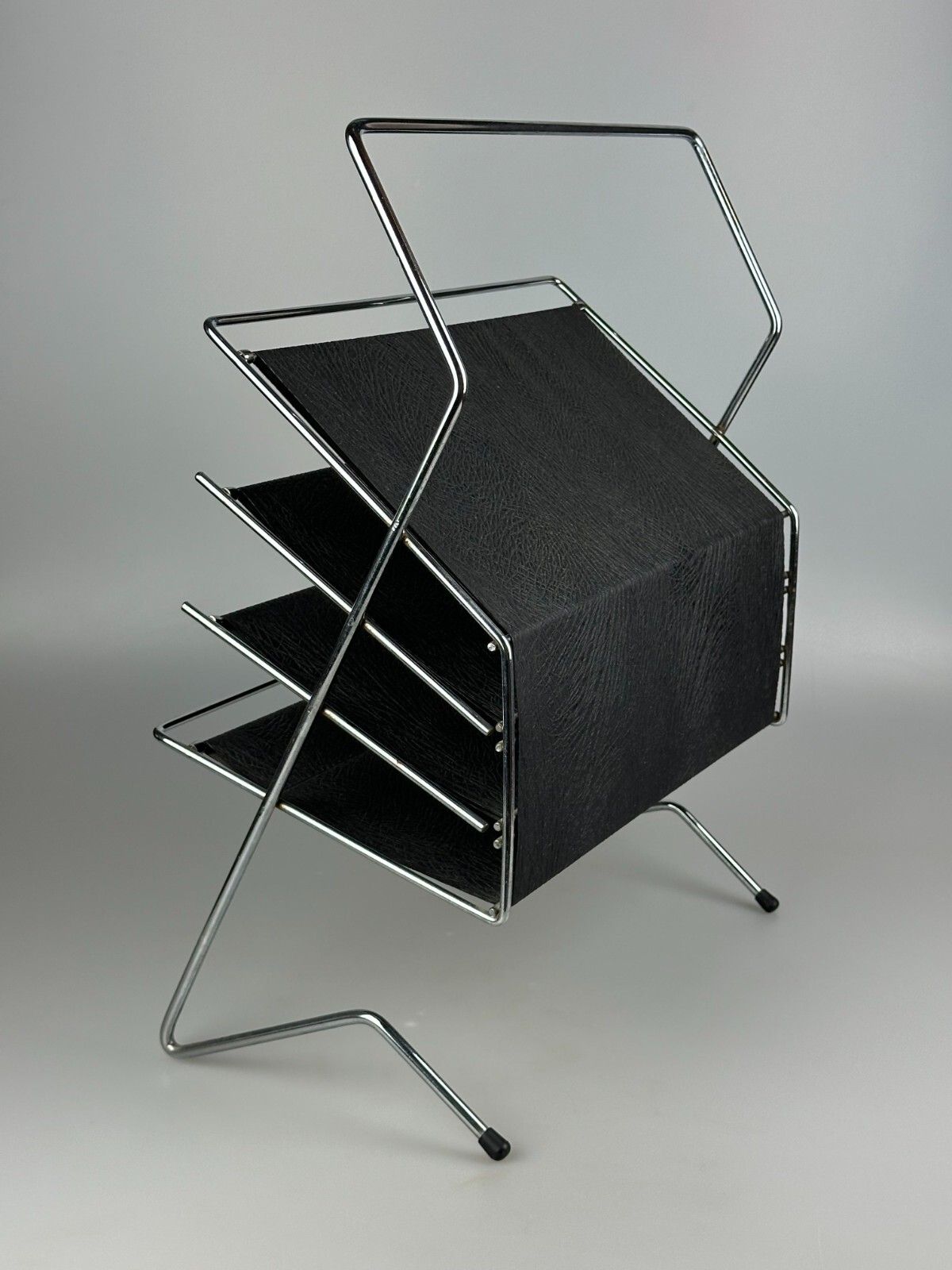 photo furniture 60s 70s Newspaper Holder Magazine Rack Metal Plastic Space Age