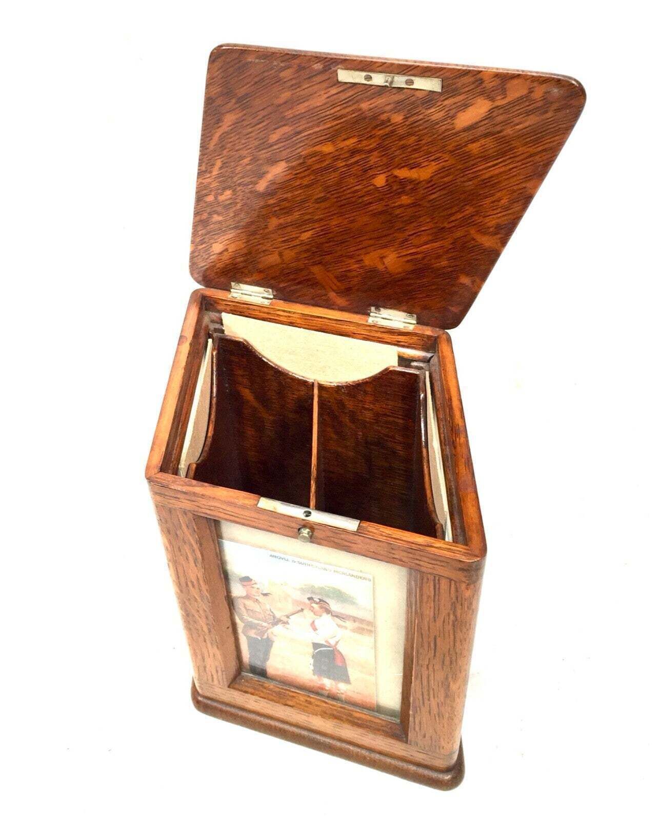 Antique Advertising Cigar Salesman Wooden Oak Travel Box / Display Case C.1893 photo vinterior