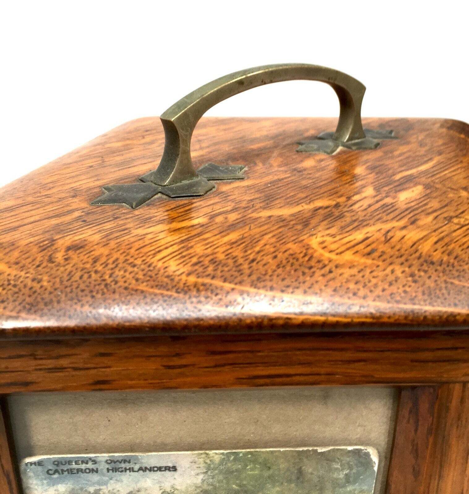 339.0 Antique Advertising Cigar Salesman Wooden Oak Travel Box / Display Case C.1893 photo