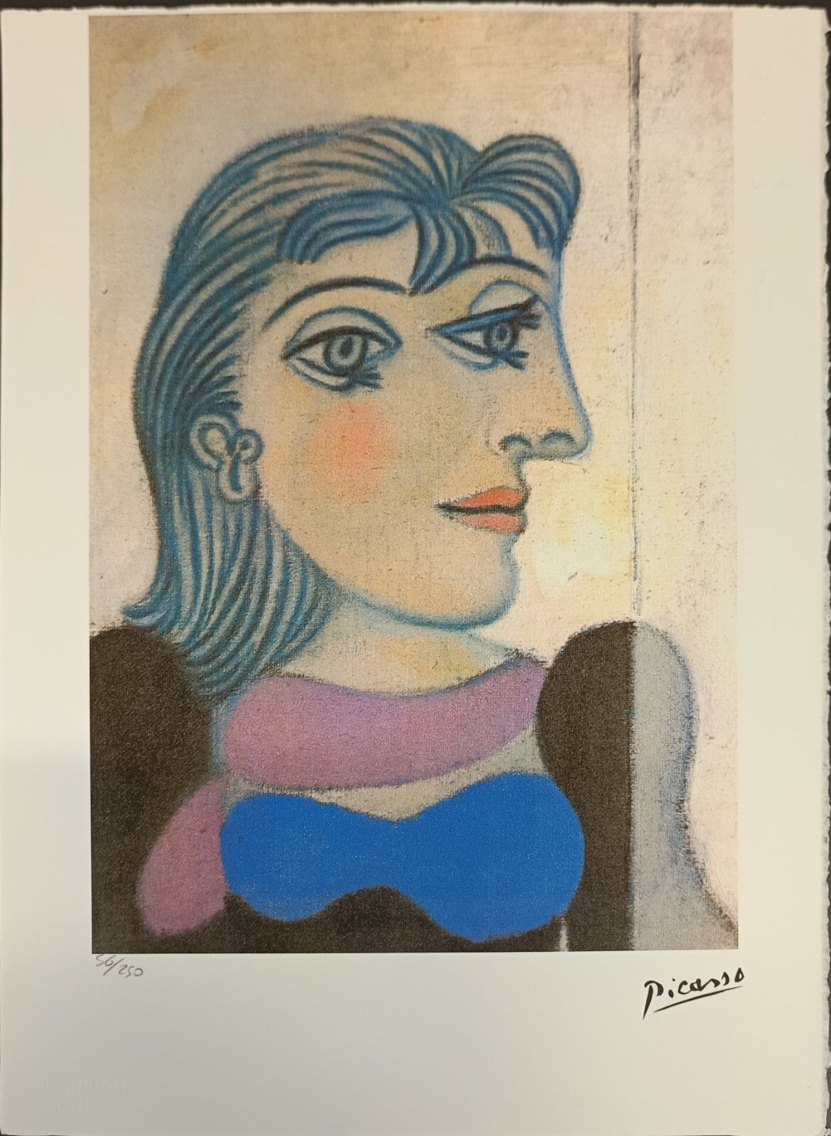 Pablo Picasso Lithograph 38.5x28.5 Cm Arches Spadem Certified