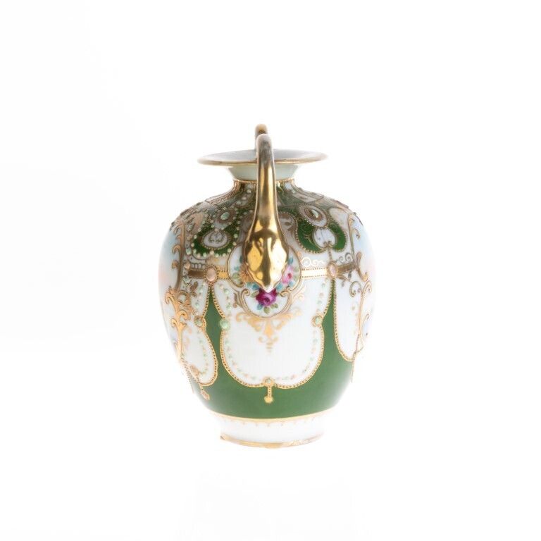 Antique Art Nouveau Noritake Gilt Japanese Hand Enameled Porcelain Vase photo Home Decor