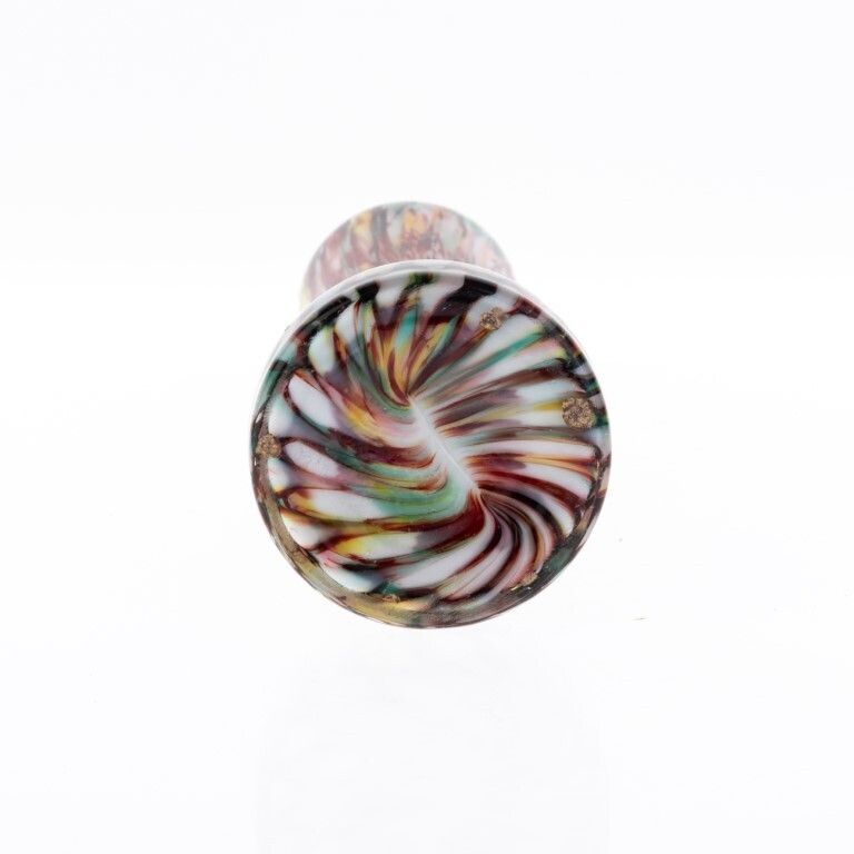 Antique Art Deco Bohemian Franz Welz Splatter Hand Blown Glass Harlequin Vase photo 65.0