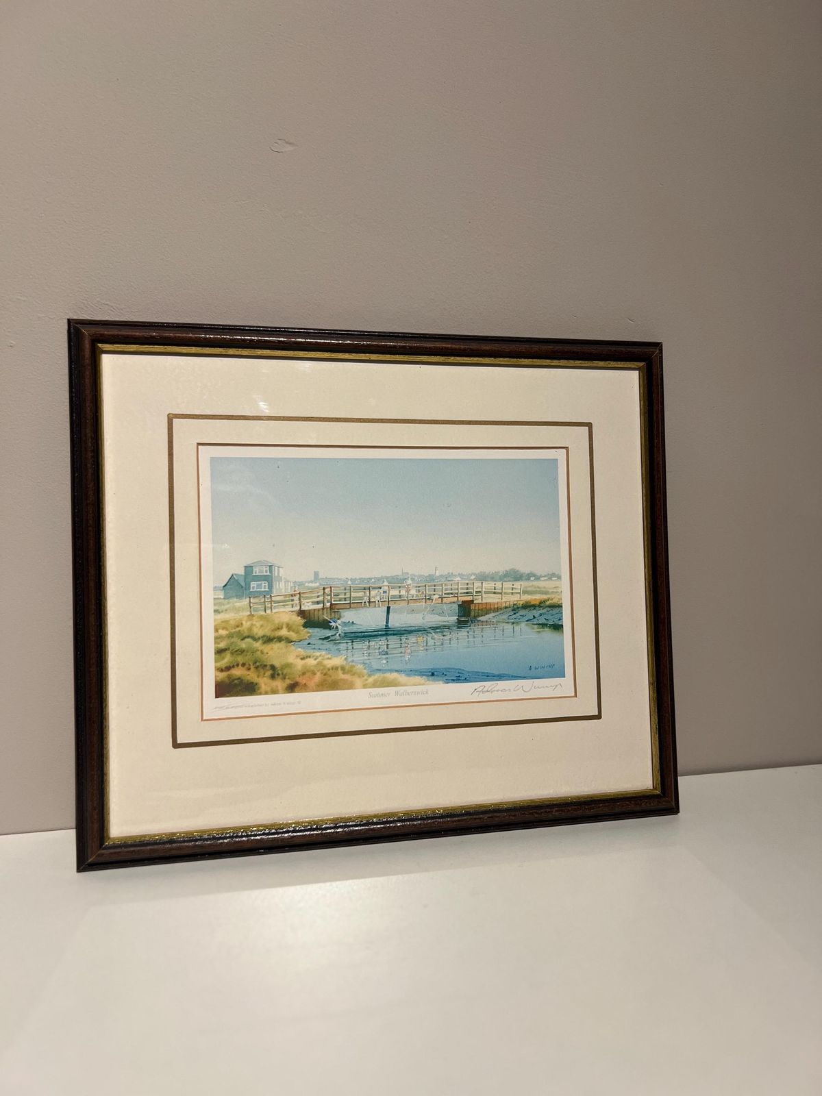 Signed Print “Summer Walberswick” By Adrian Wincup – Coastal Watercolour Scene