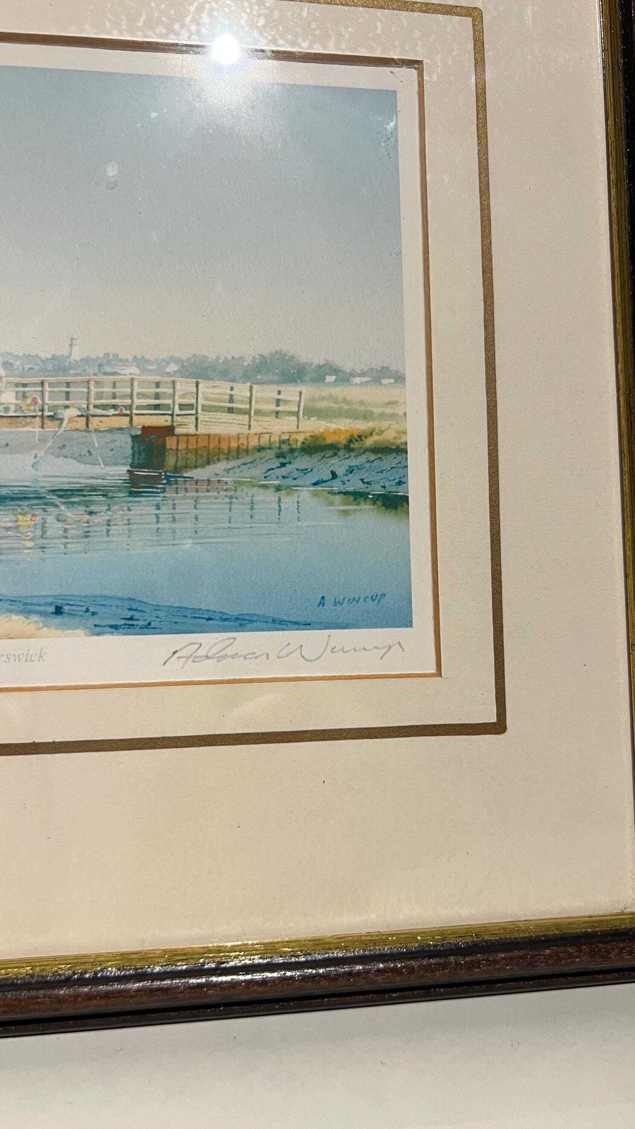 Signed Print “Summer Walberswick” By Adrian Wincup – Coastal Watercolour Scene photo Art