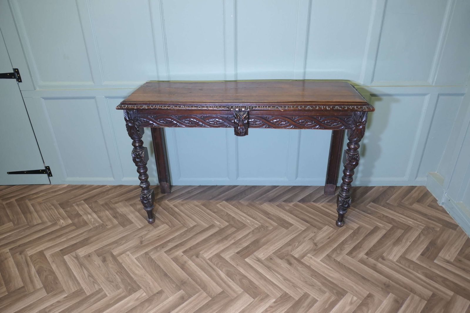 Gothic Carved Country Oak Hall Table photo furniture