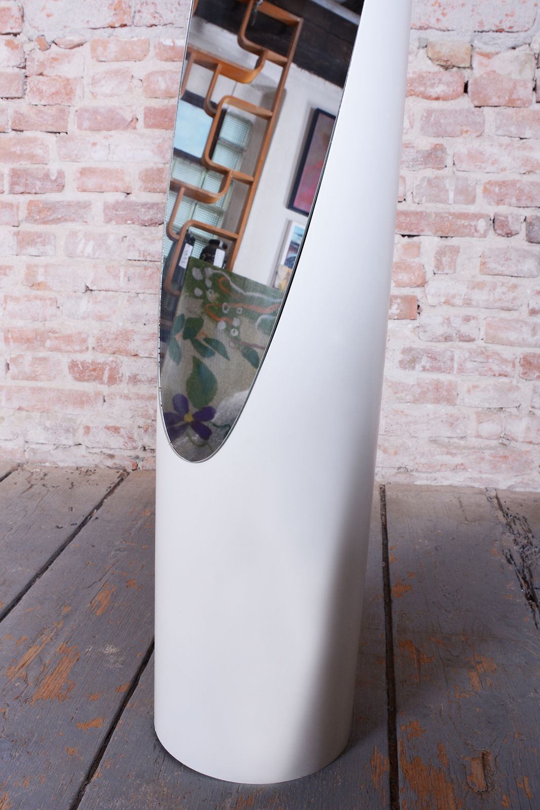 Original Mid Century Floor Mirror, By Roger Lecal, Plastic, France, 1970s photo Home Decor