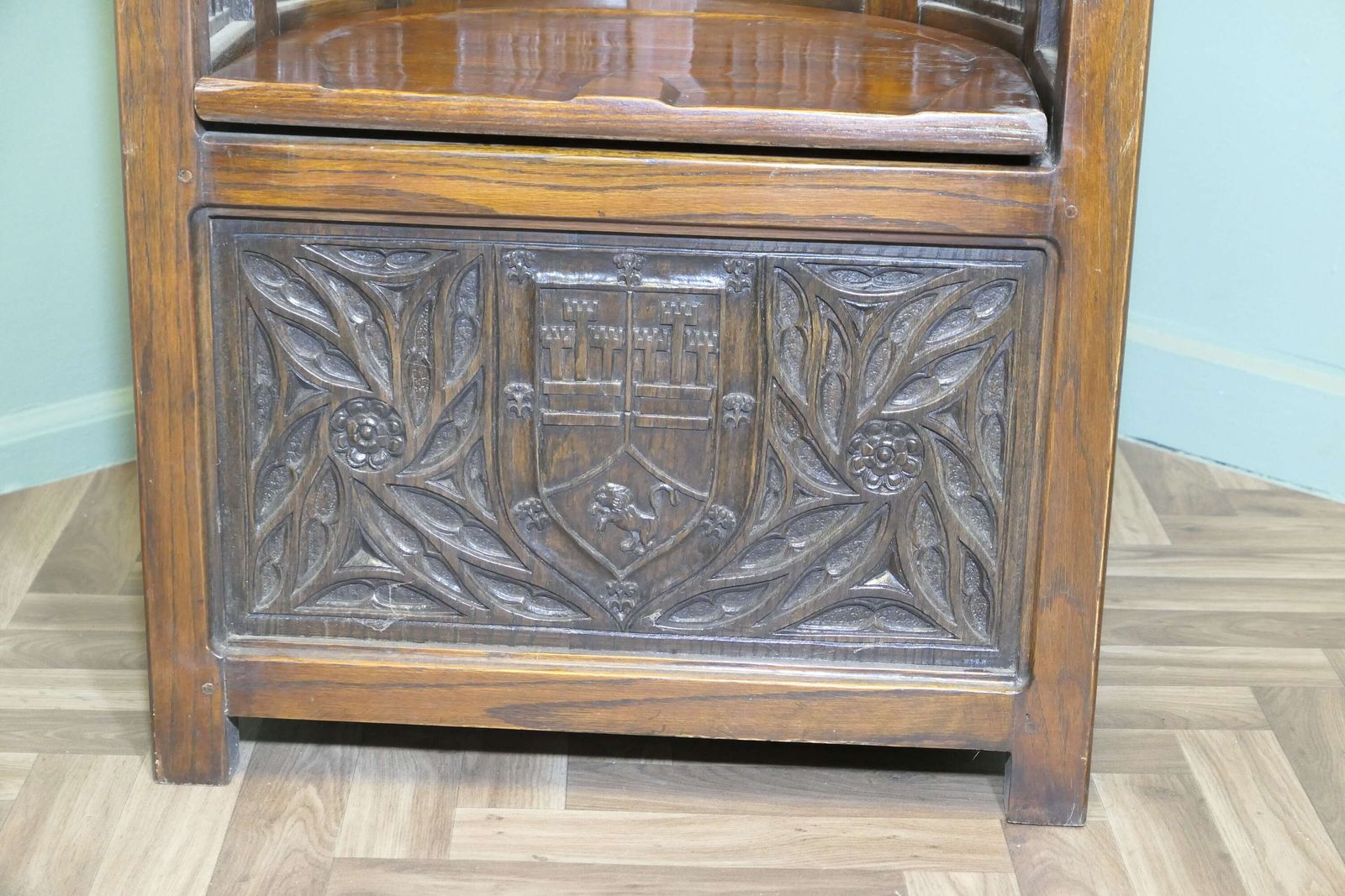 Arts And Crafts Carved Barrel Back Hall Or Library Chairs photo furniture