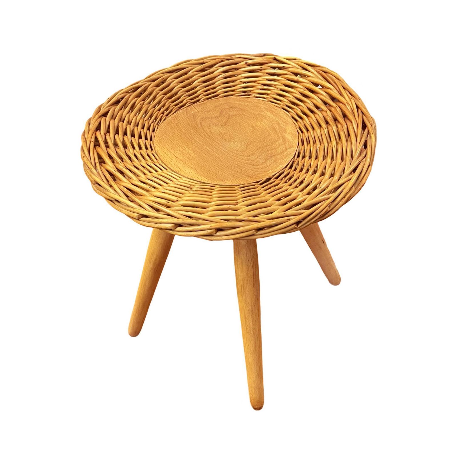 Rattan Stool Designed By J. Kalous, úluv, Czechoslovakia, 1960s photo furniture