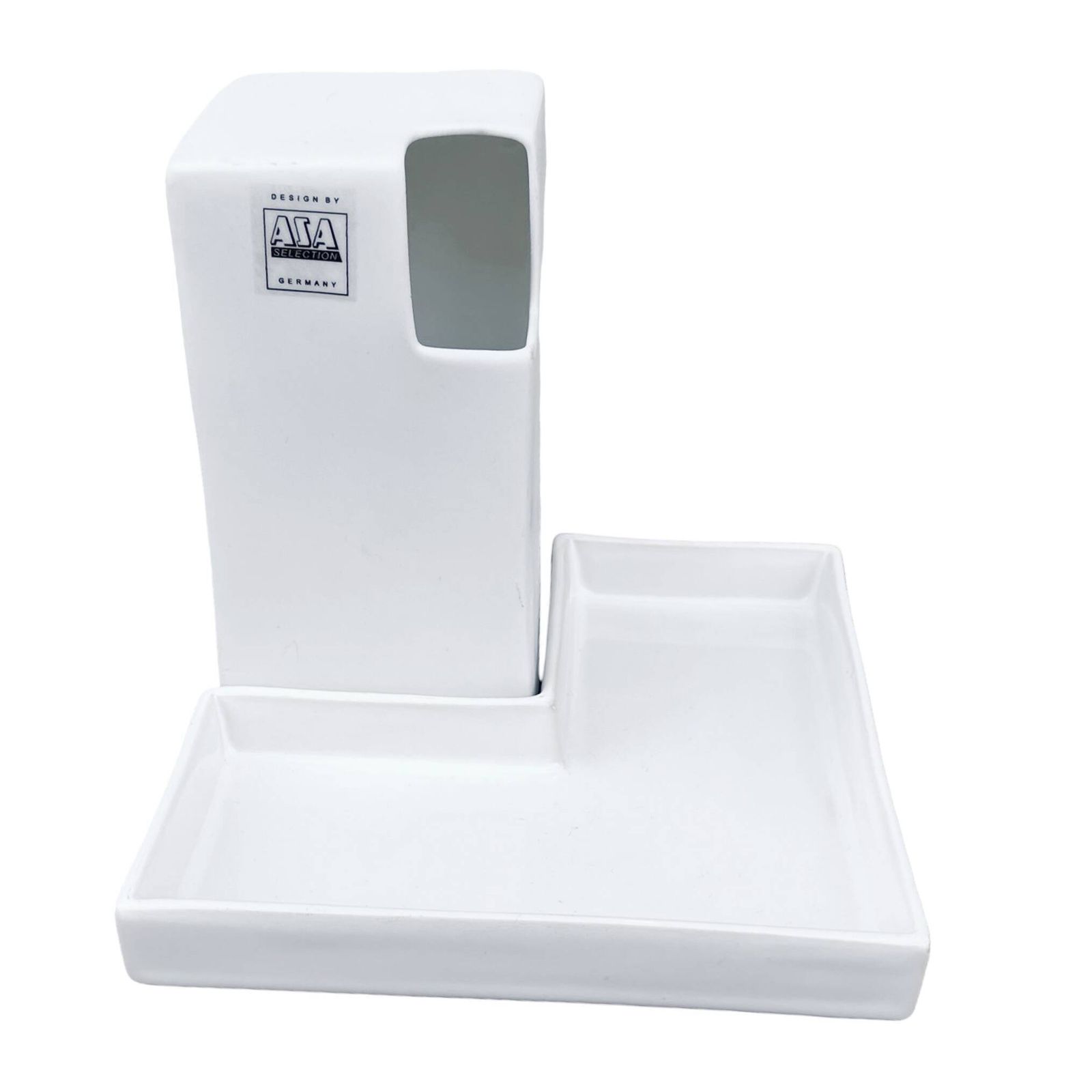 Minimalist White Vase + Stand Asa, Germany, 1980s. photo furniture