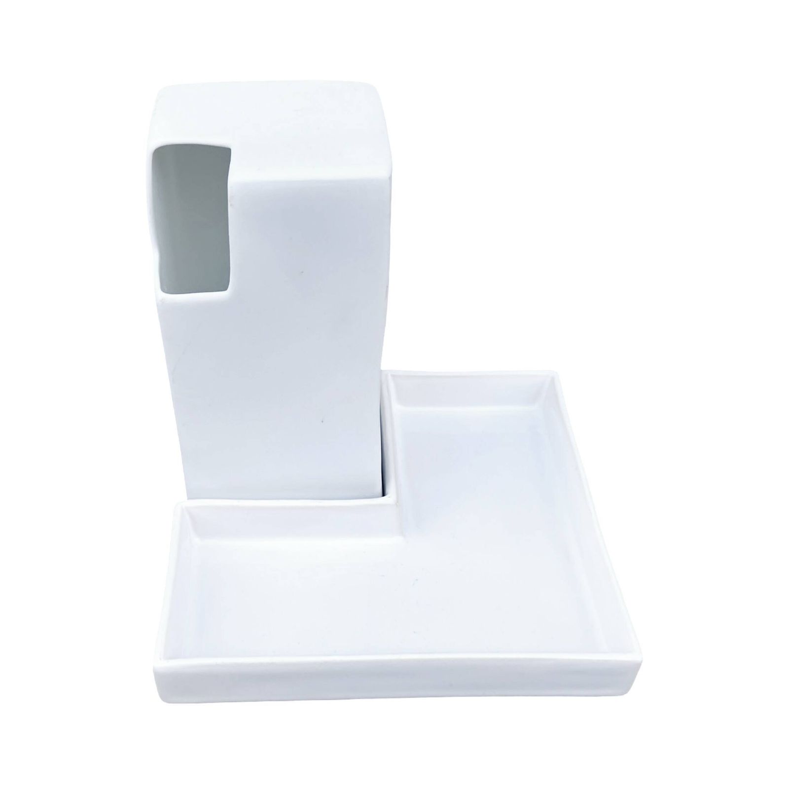 Minimalist White Vase + Stand Asa, Germany, 1980s. photo vinterior