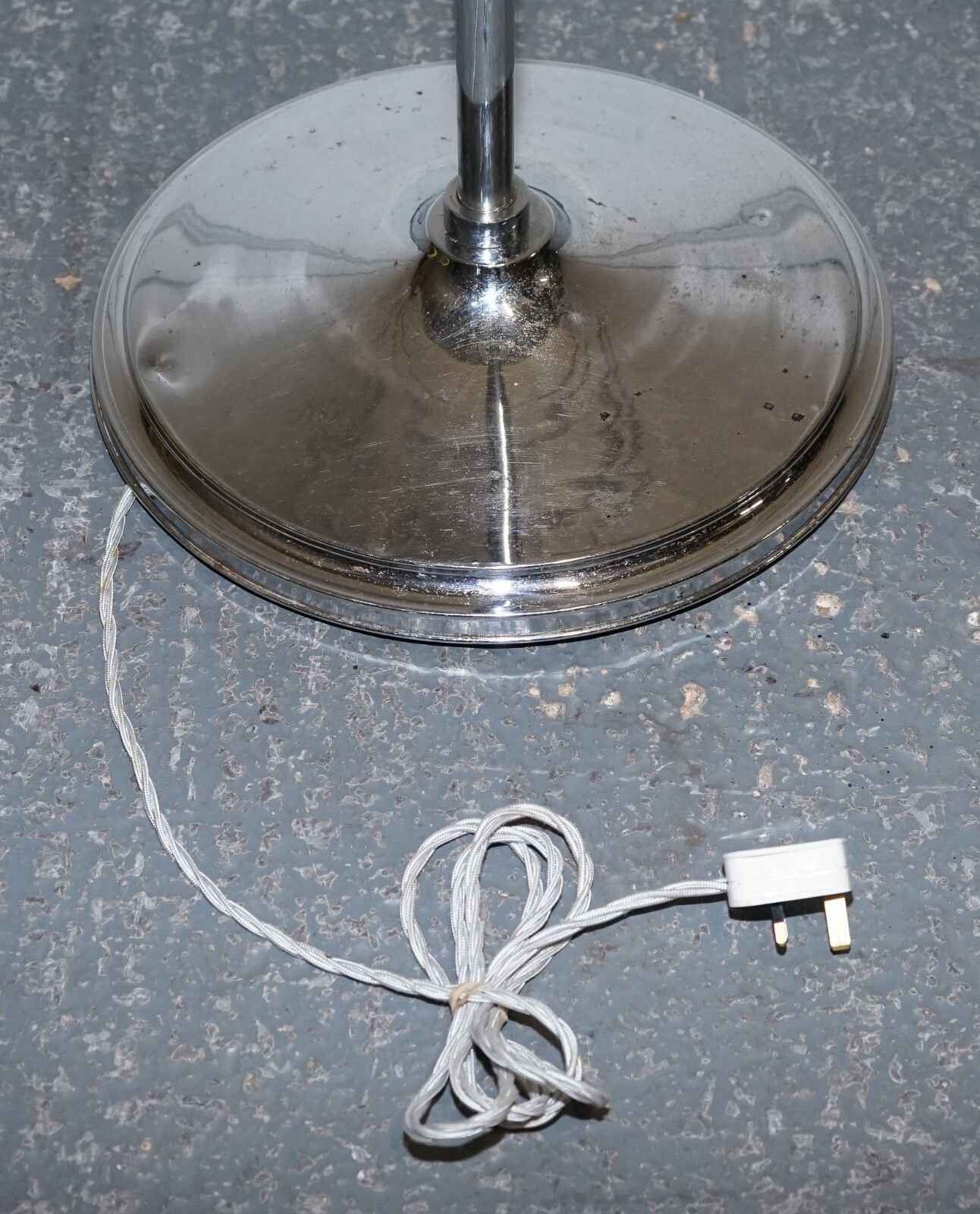 Lighting Circa 1930's Art Deco Floor Lamp With White Glass Shade photo