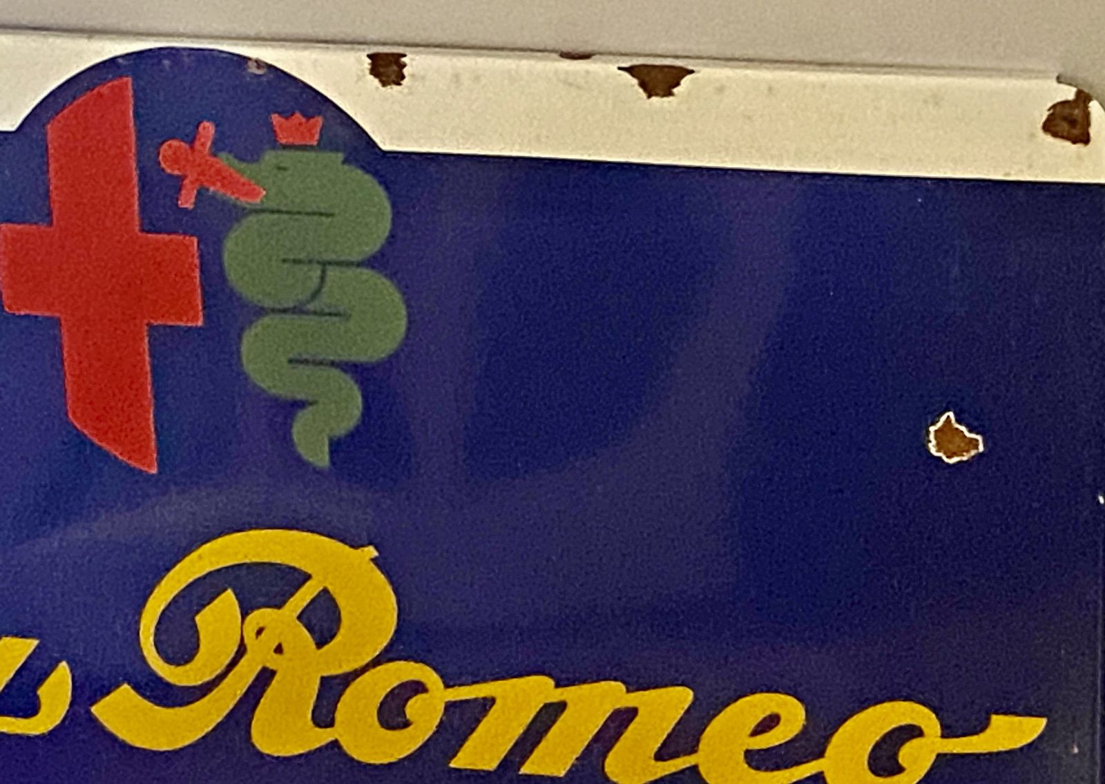 495.0 Large Alfa Romeo Enamel Metal Dealership Service Sign Garage Signage Auto Showroom Art Stelvio Giulia Quadrifoglio Alfa 33 156 147 Giulietta photo