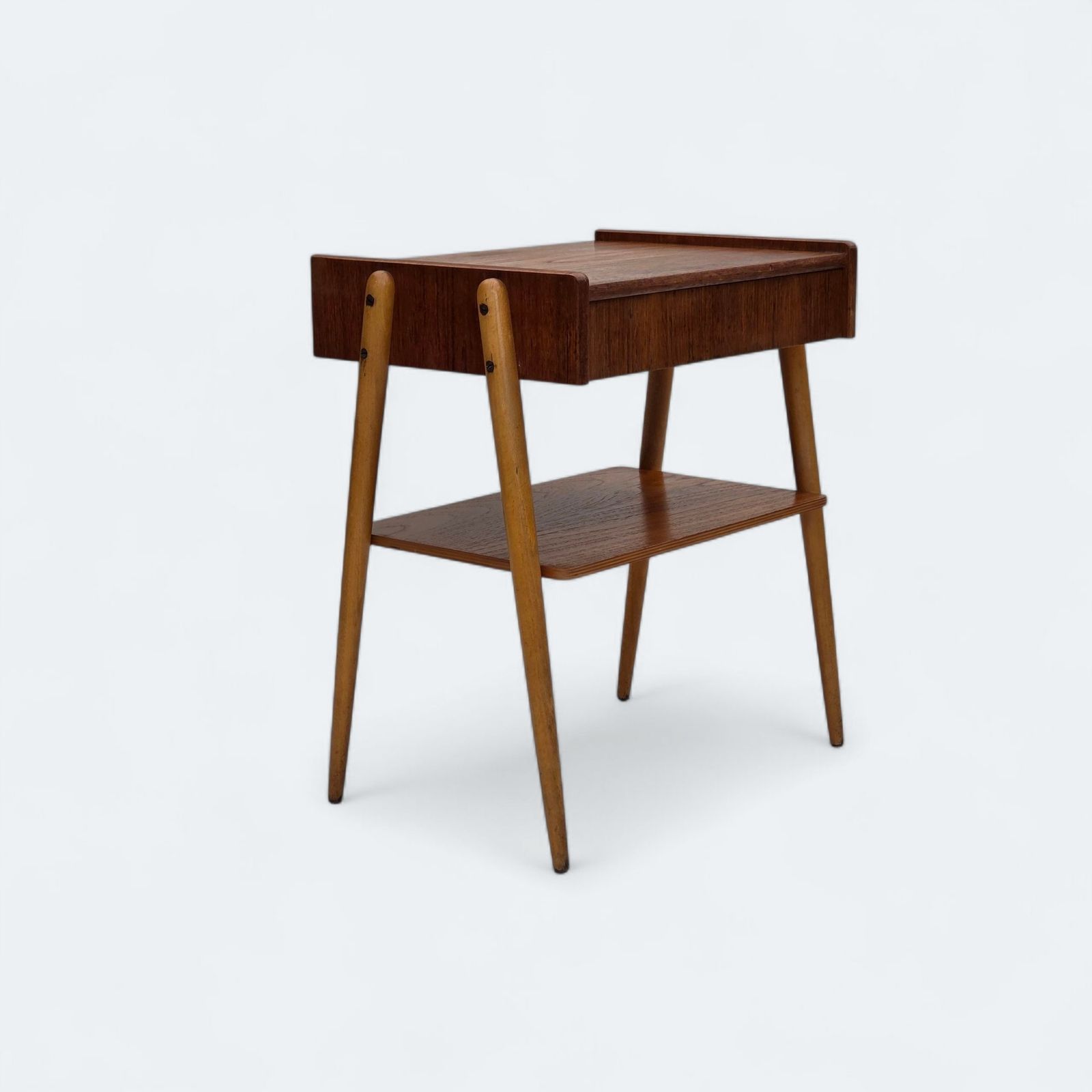 1970s, Swedish Side Table By Ab Carlstrom With Drawer, Teak Wood.