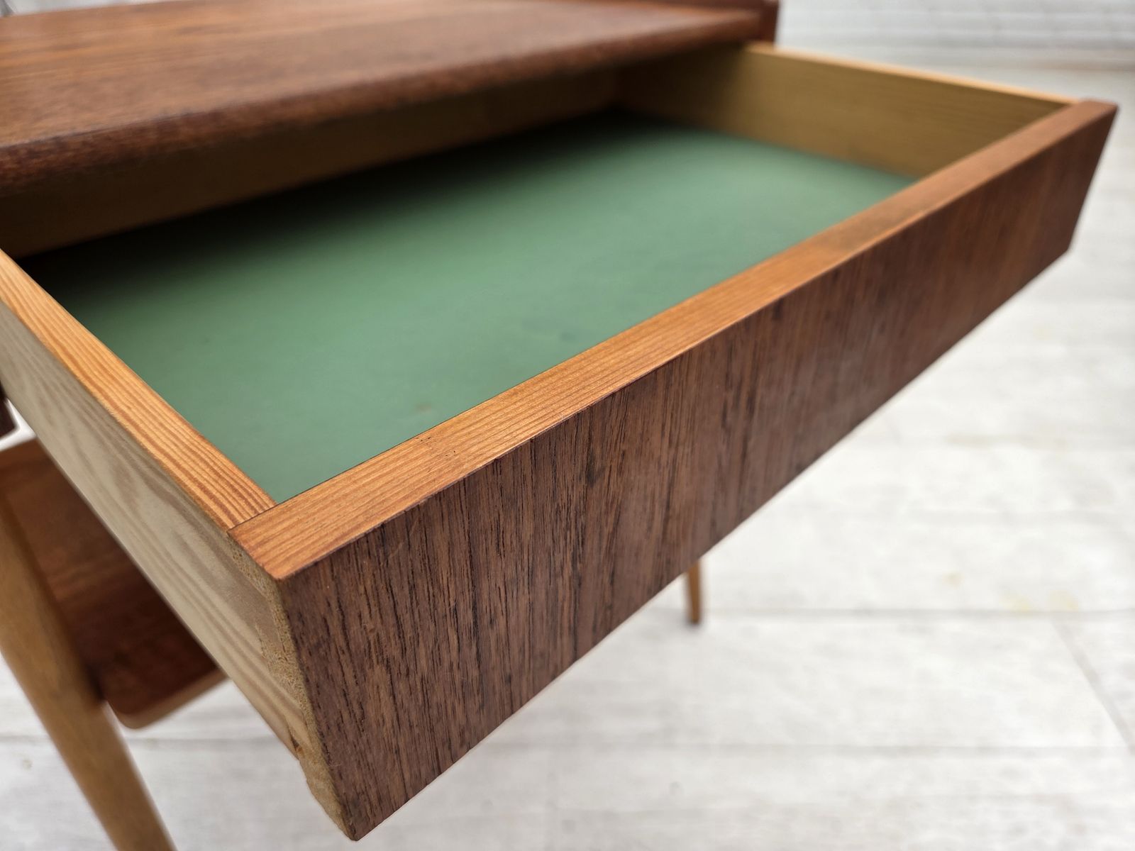 1970s, Swedish Side Table By Ab Carlstrom With Drawer, Teak Wood. photo Furniture