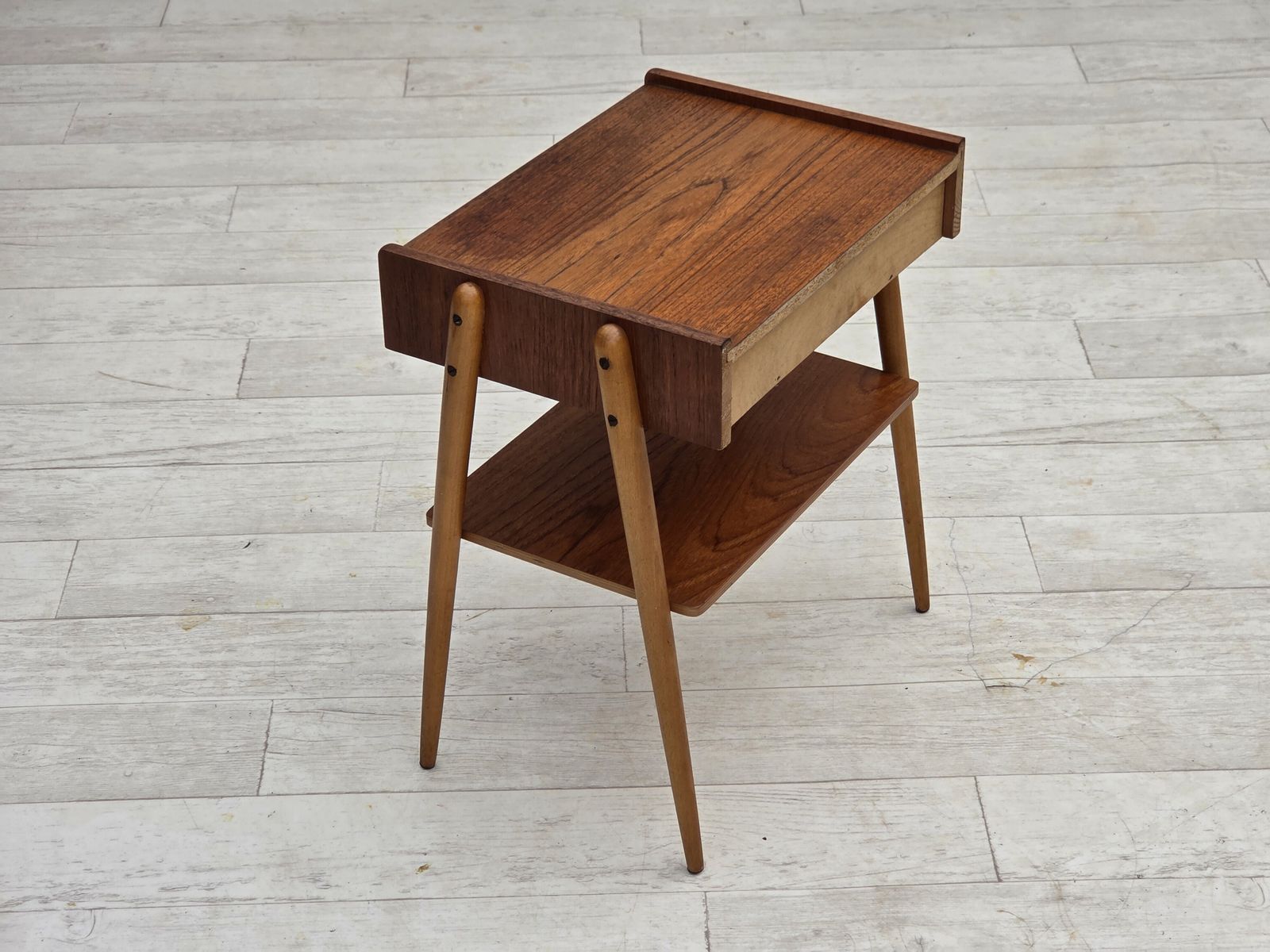410.0 1970s, Swedish Side Table By Ab Carlstrom With Drawer, Teak Wood. photo