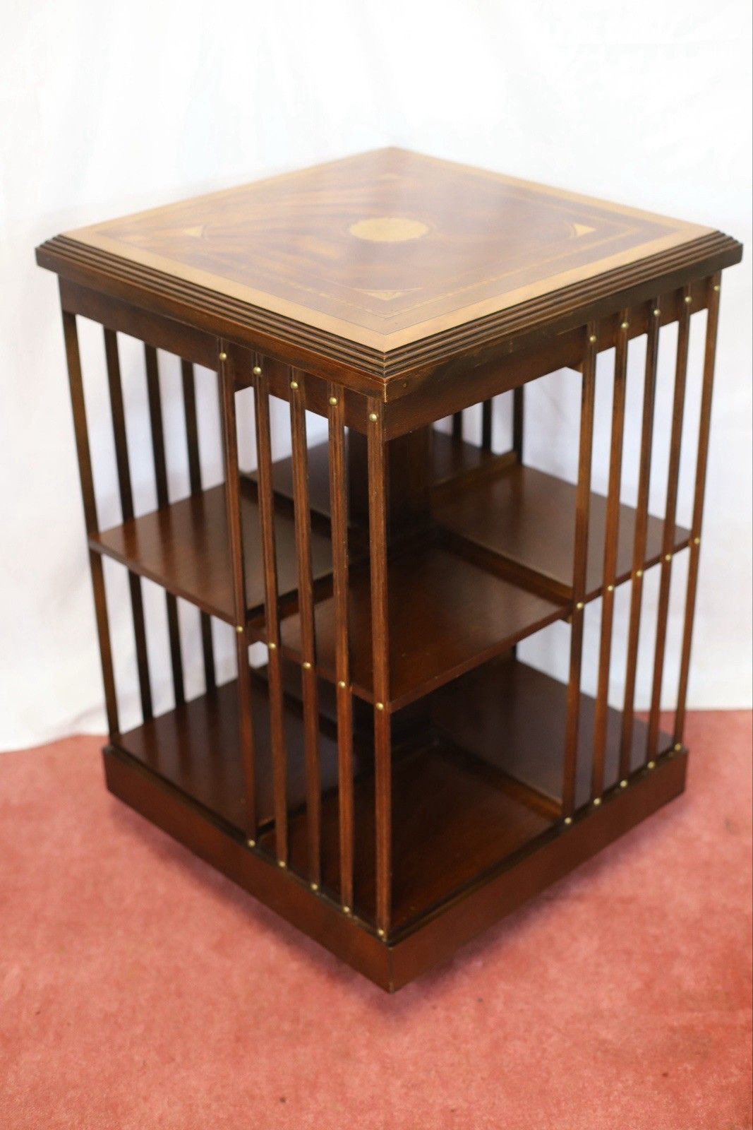 Lovely Edwardian Mahogany Inlaid Revolving Bookcase photo furniture