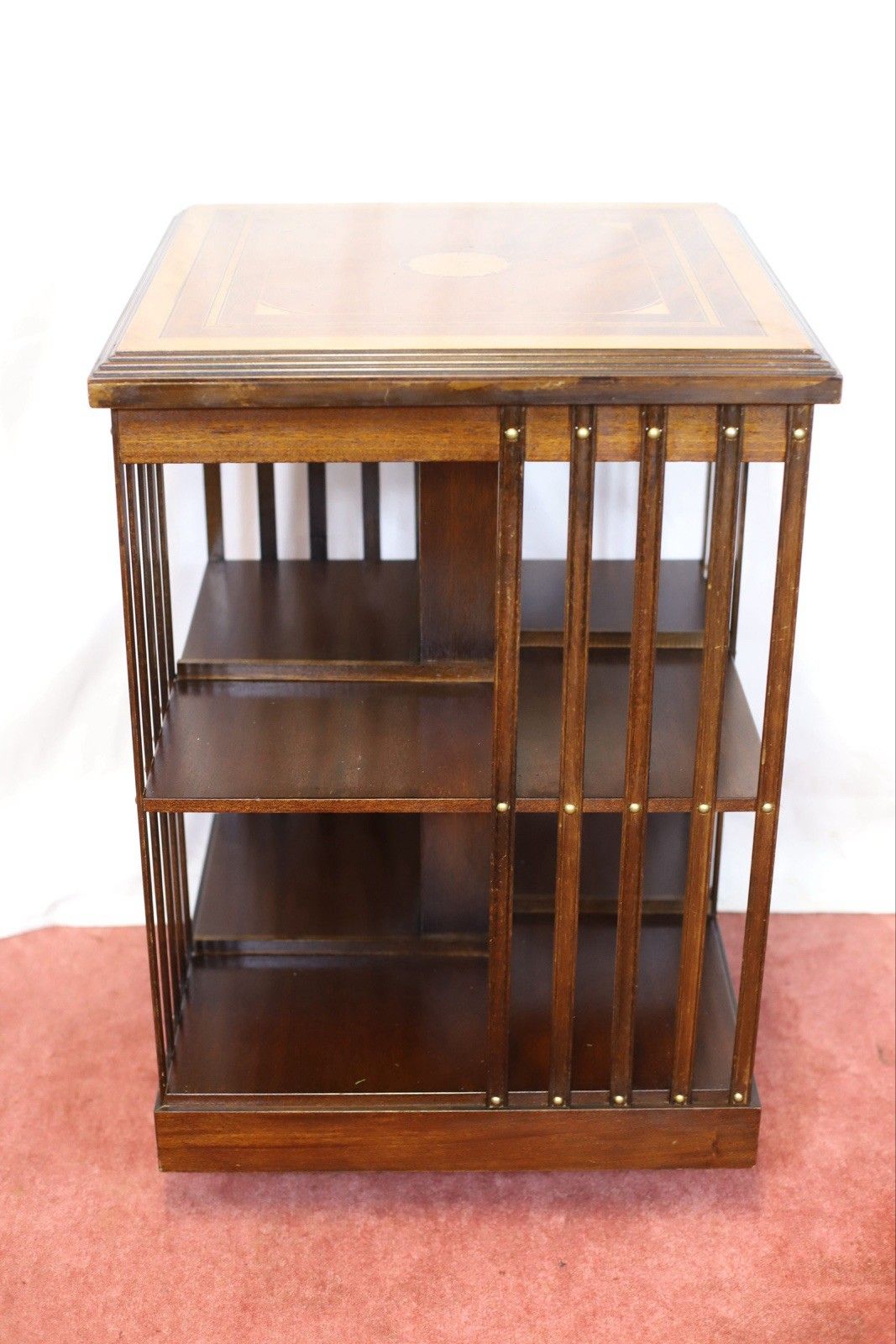 photo furniture Lovely Edwardian Mahogany Inlaid Revolving Bookcase