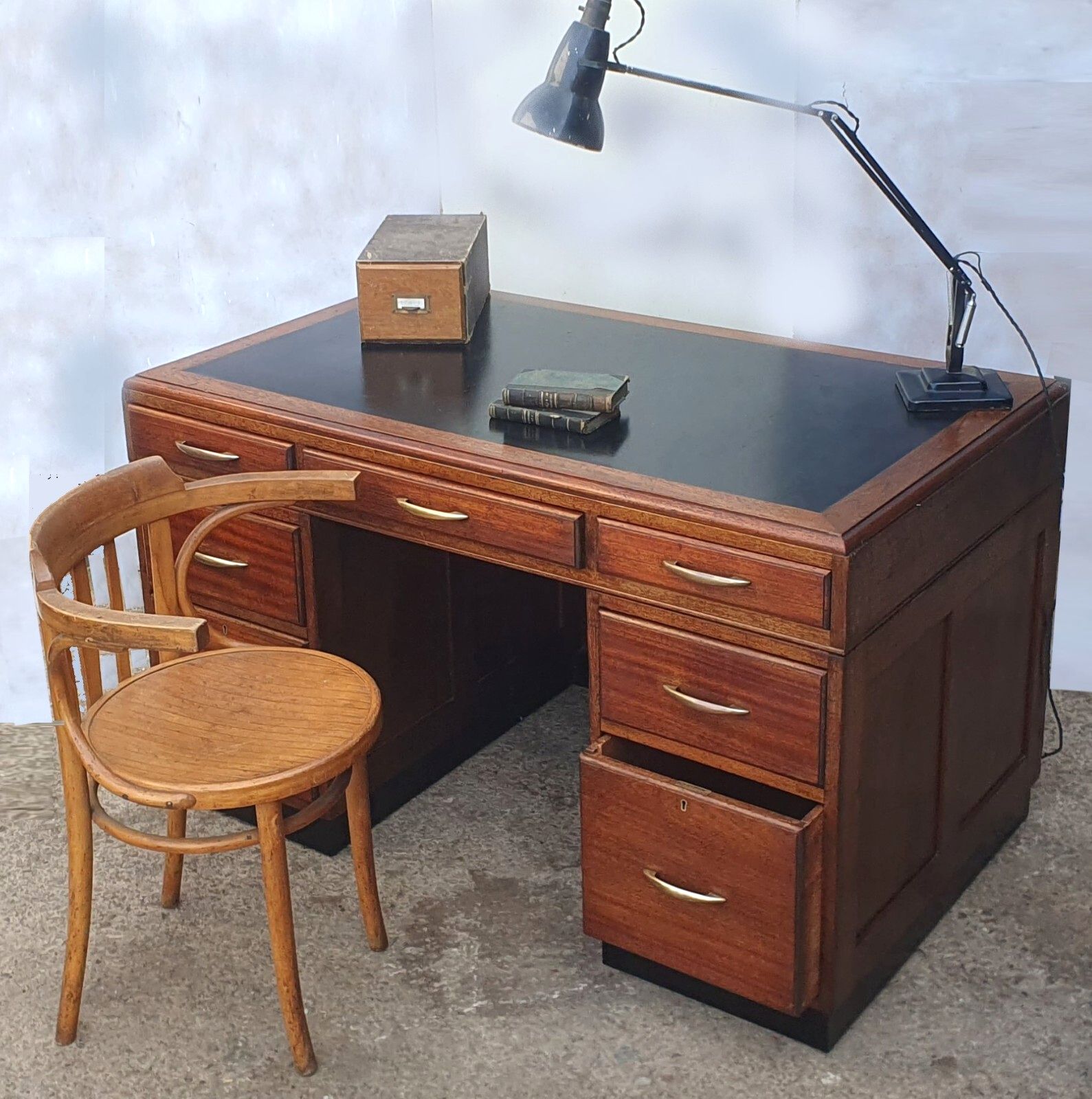 An Art Deco Mahogany Desk By H.Baldock And Sons Of Liverpool