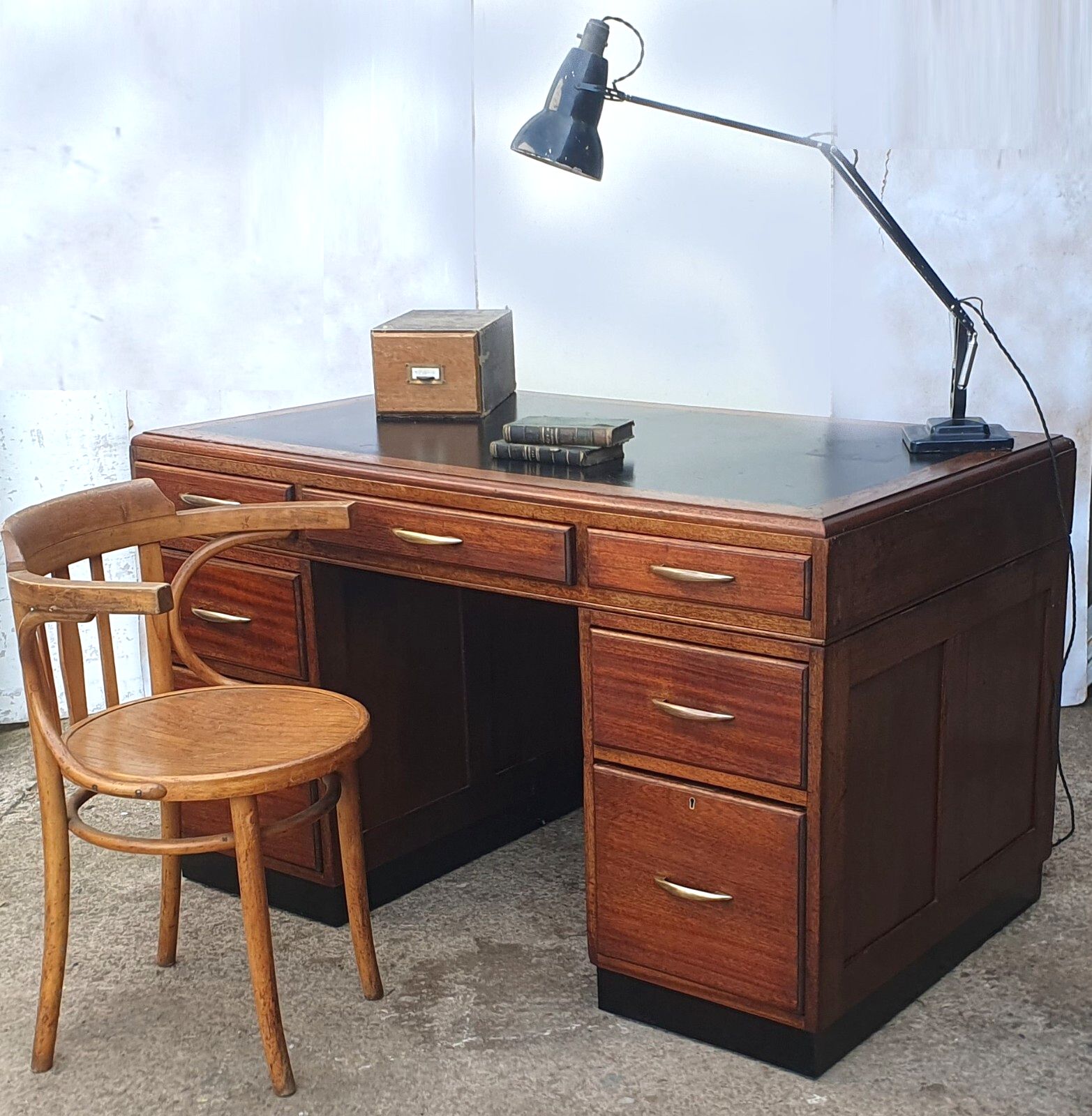 725.0 An Art Deco Mahogany Desk By H.Baldock And Sons Of Liverpool photo