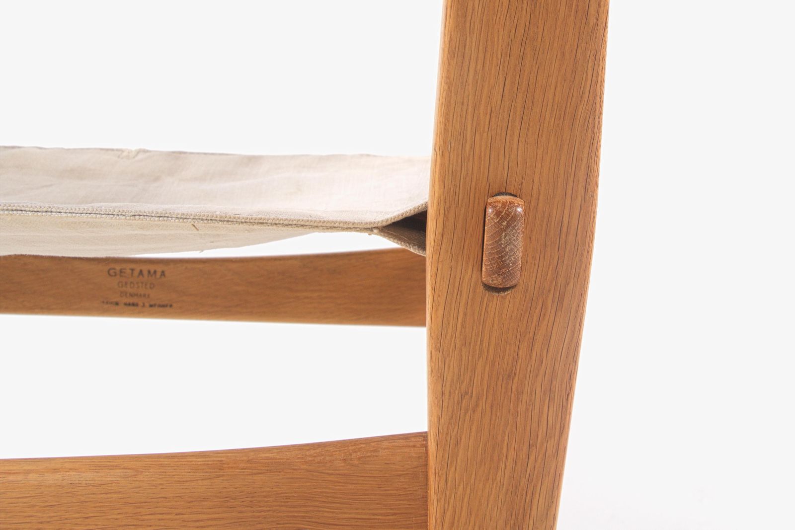 Rocking Chair "Keyhole Chair" By Hans Wegner For Getama. Ge 673. Cover Fabric Partly Restored photo Furniture