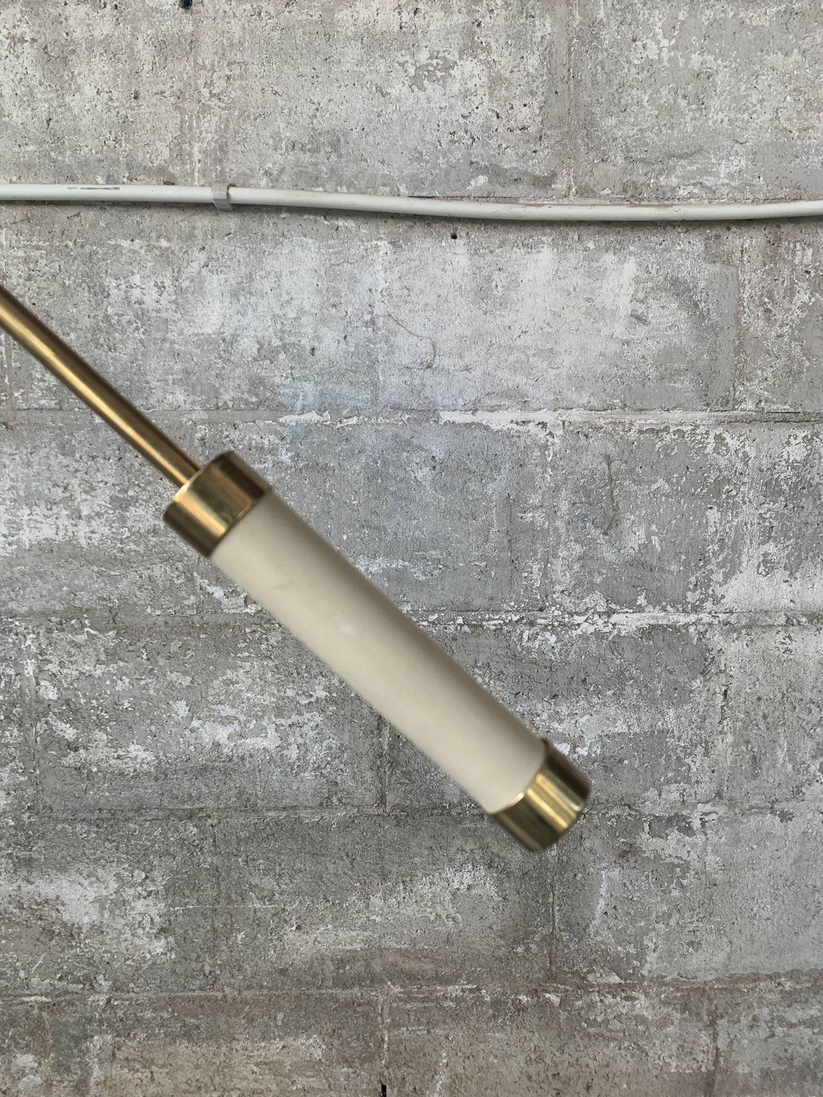 Midcentury Brass And Marble Diablo Floor Lamp, Italy 1960s photo furniture