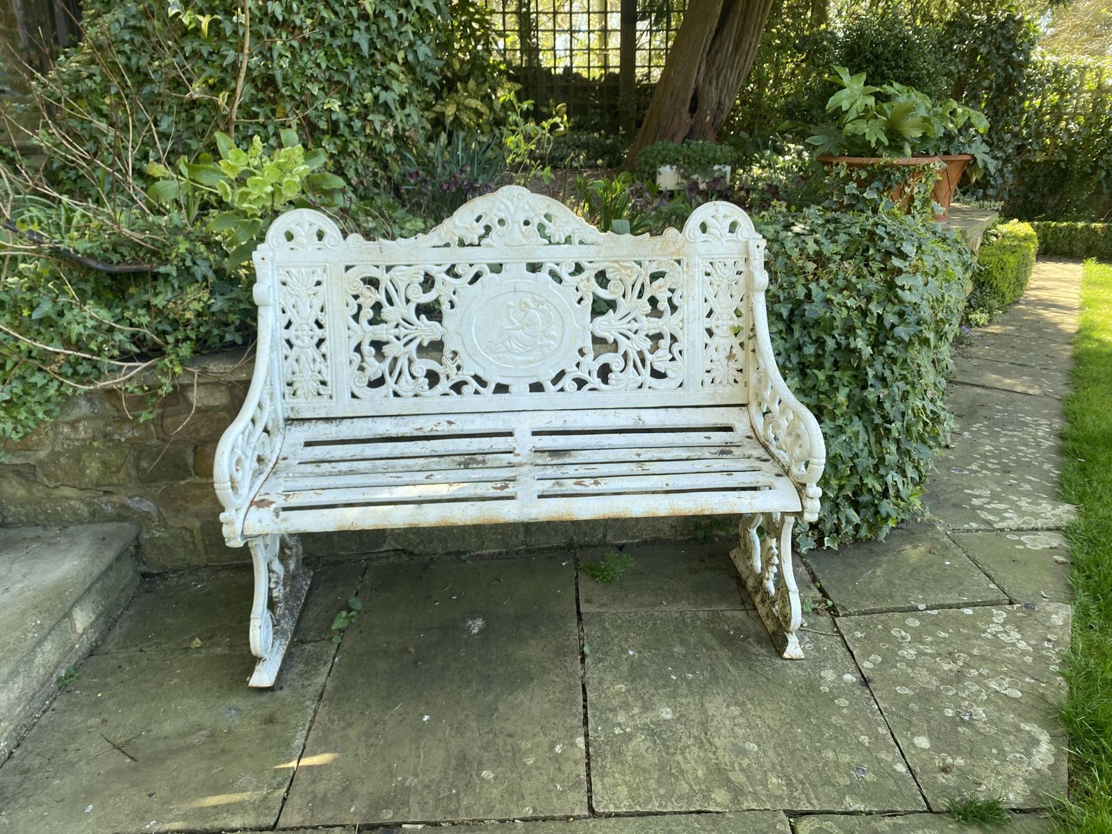A Vintage Cast Iron Double Bench Seat.