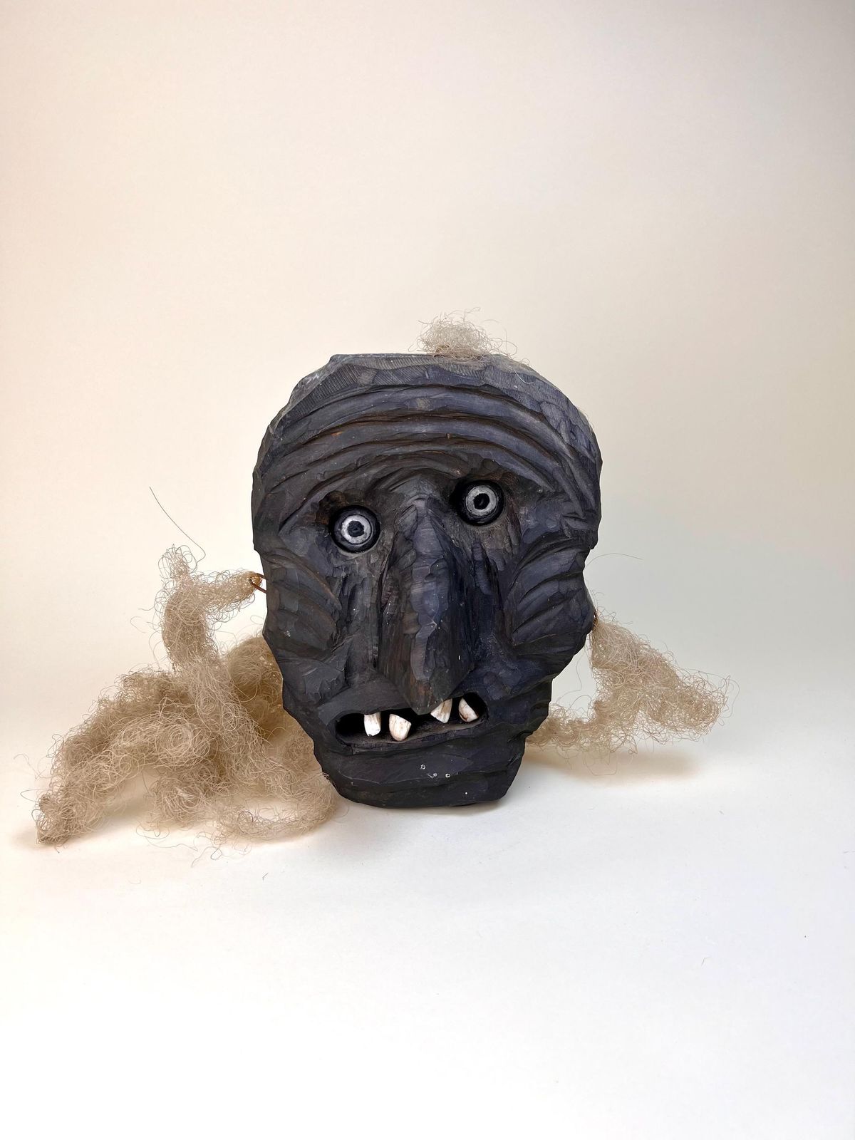 Hand Carved Swiss Traditional Mask   Vintage Alpine Folk Art   Unique Man Cave Decor photo 226.0