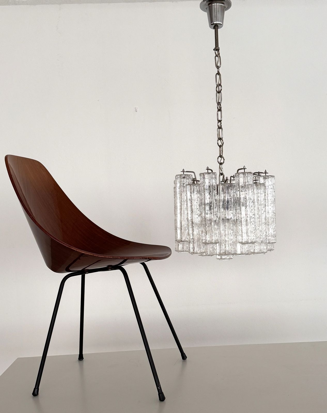 Italian Midcentury Murano Glass Chandelier With 24 Glass Tubes, 1960s photo for sale
