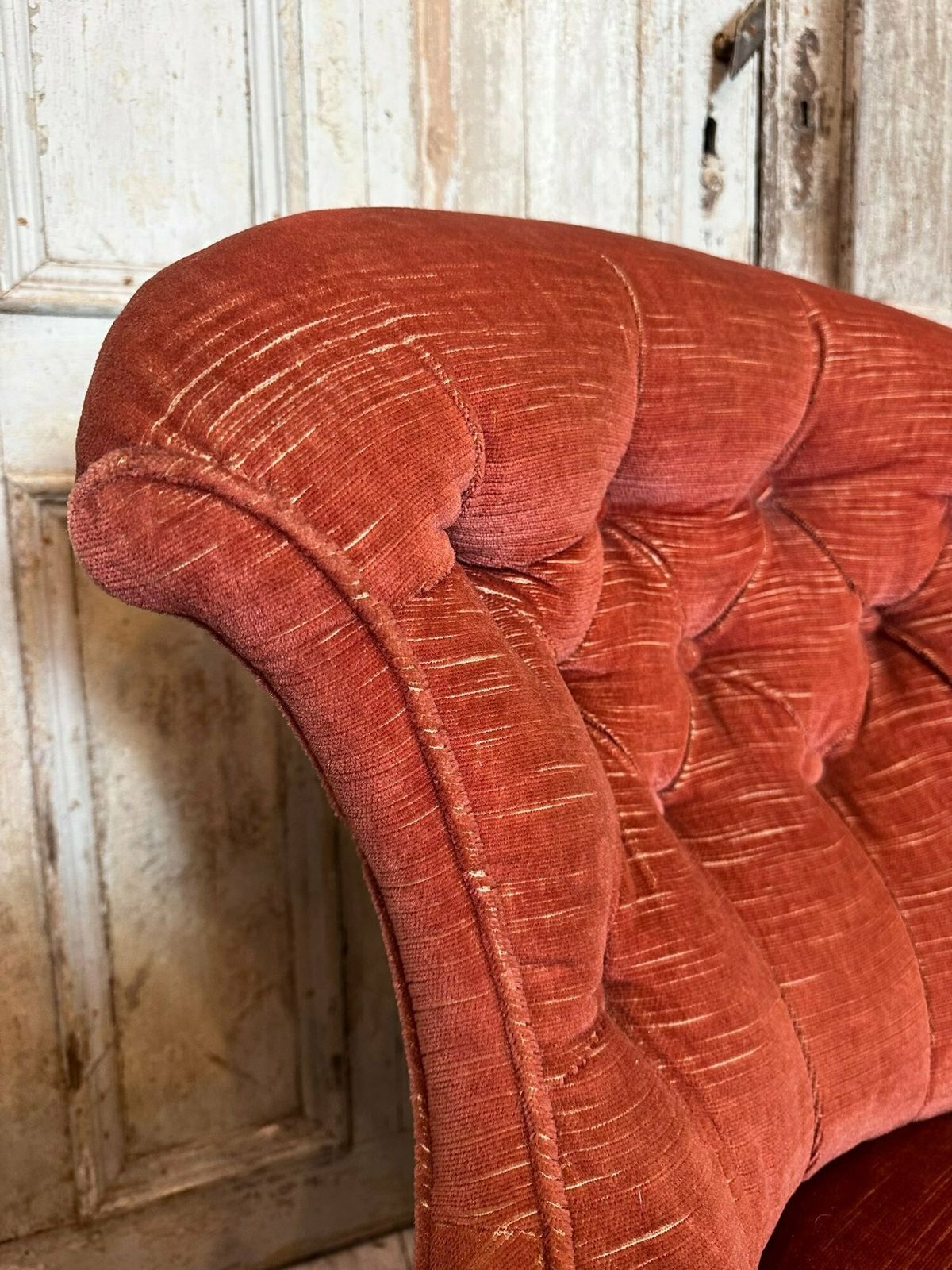 Antique Petite English Victorian Nursing Chair W/ Button Back Upholstery photo 275.0