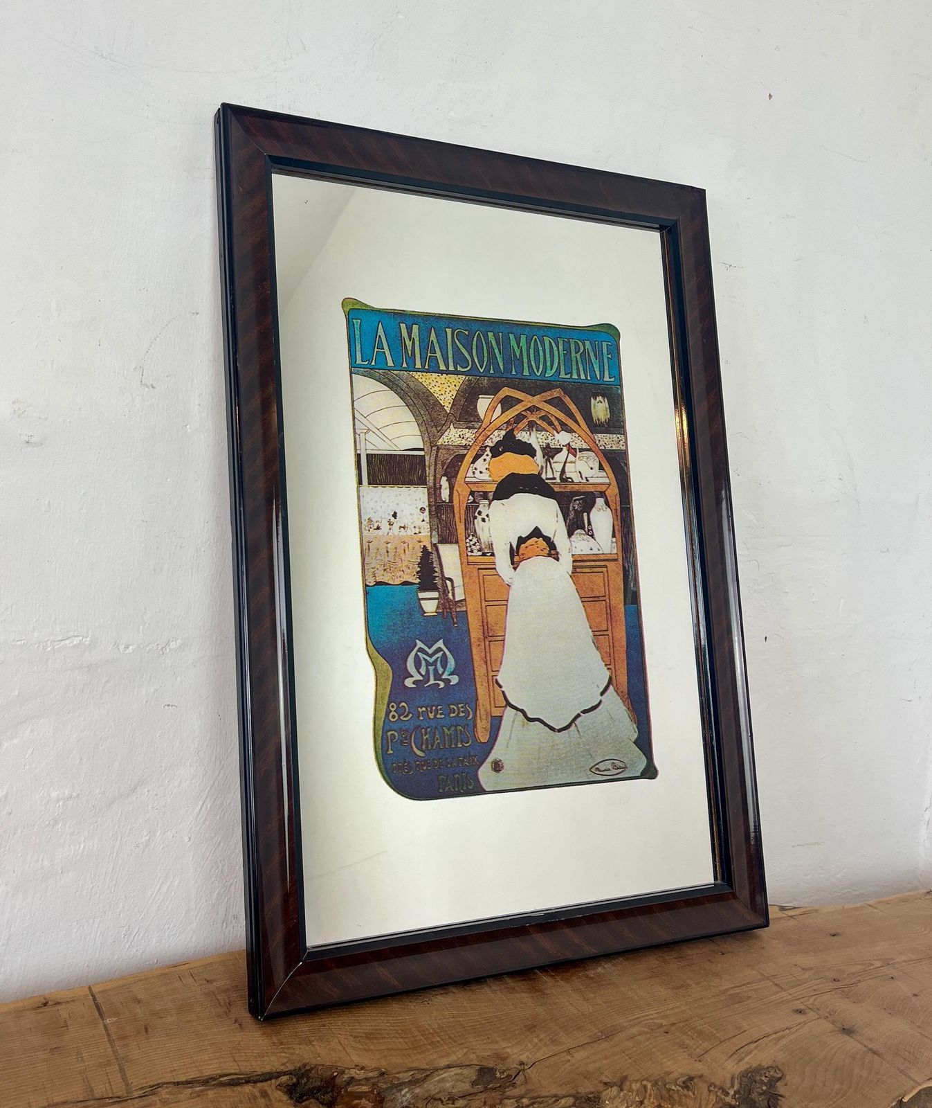 Beautiful Vintage Art Nouveau Mirror, La Maison Moderne, Maurice Biais, Paris Advertising, Home Picture, Art Gallery, French Belle Epoque photo furniture