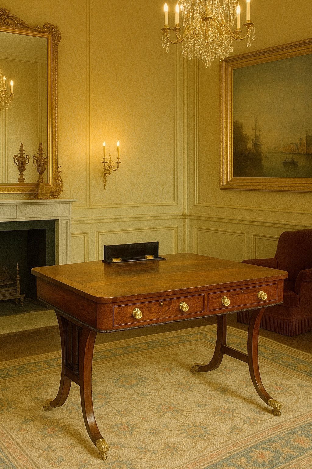 Regency Rosewood Library Table