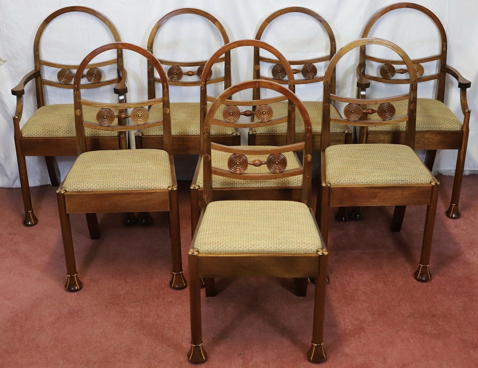 Beautiful Set Of Eight Hooped Back Dining Chairs By Jeremy Green photo for sale