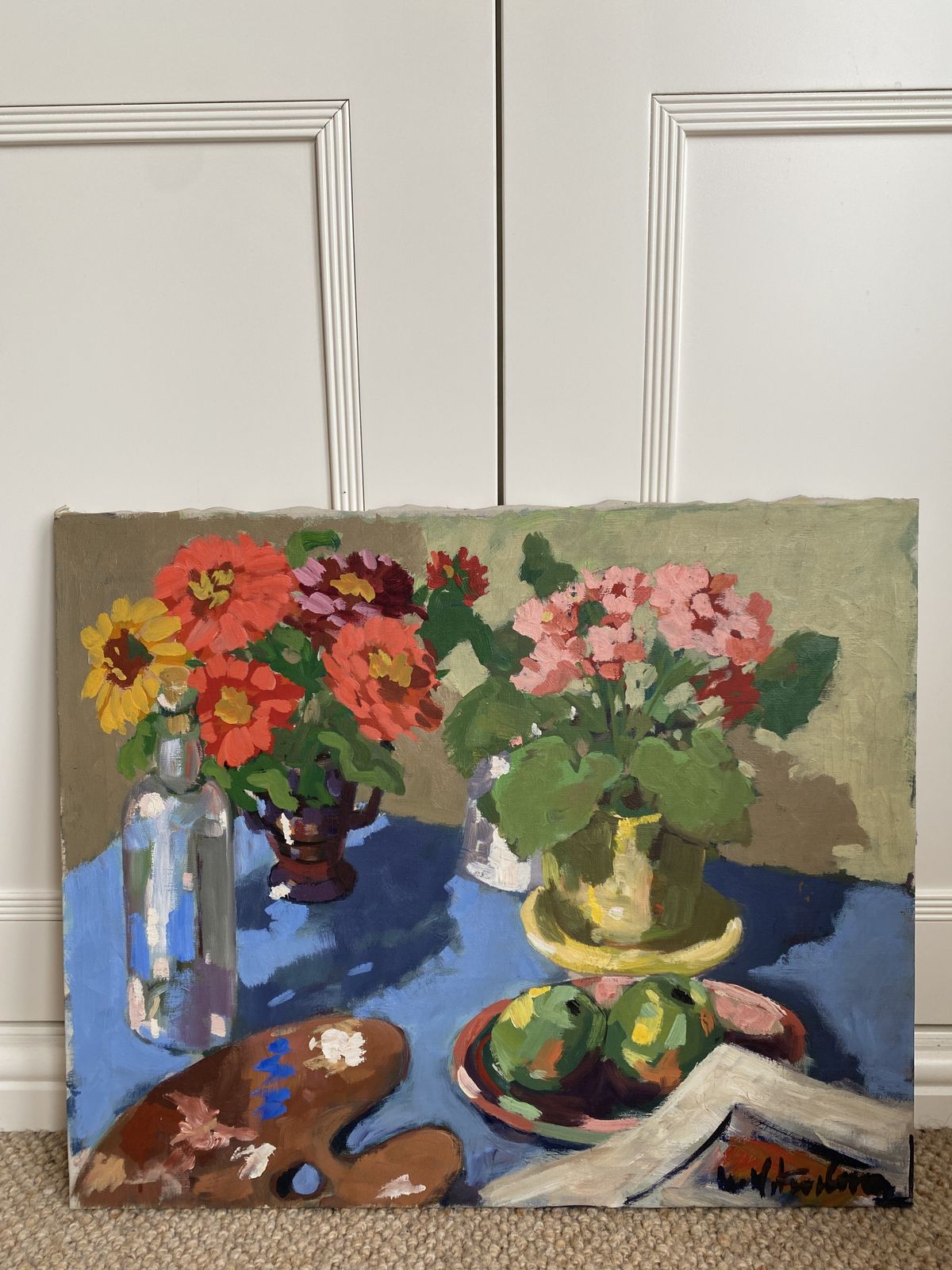 Swedish Floral Oil Painting photo furniture
