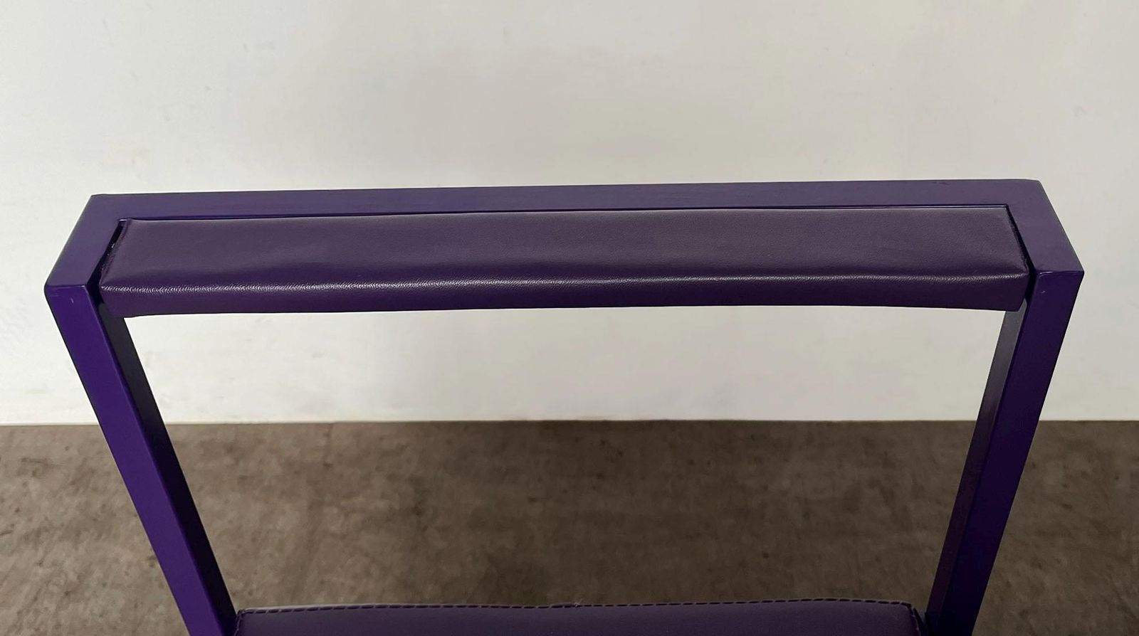 photo furniture Rare Modernist Italian Purple Metal Tubular Rectangular Chair