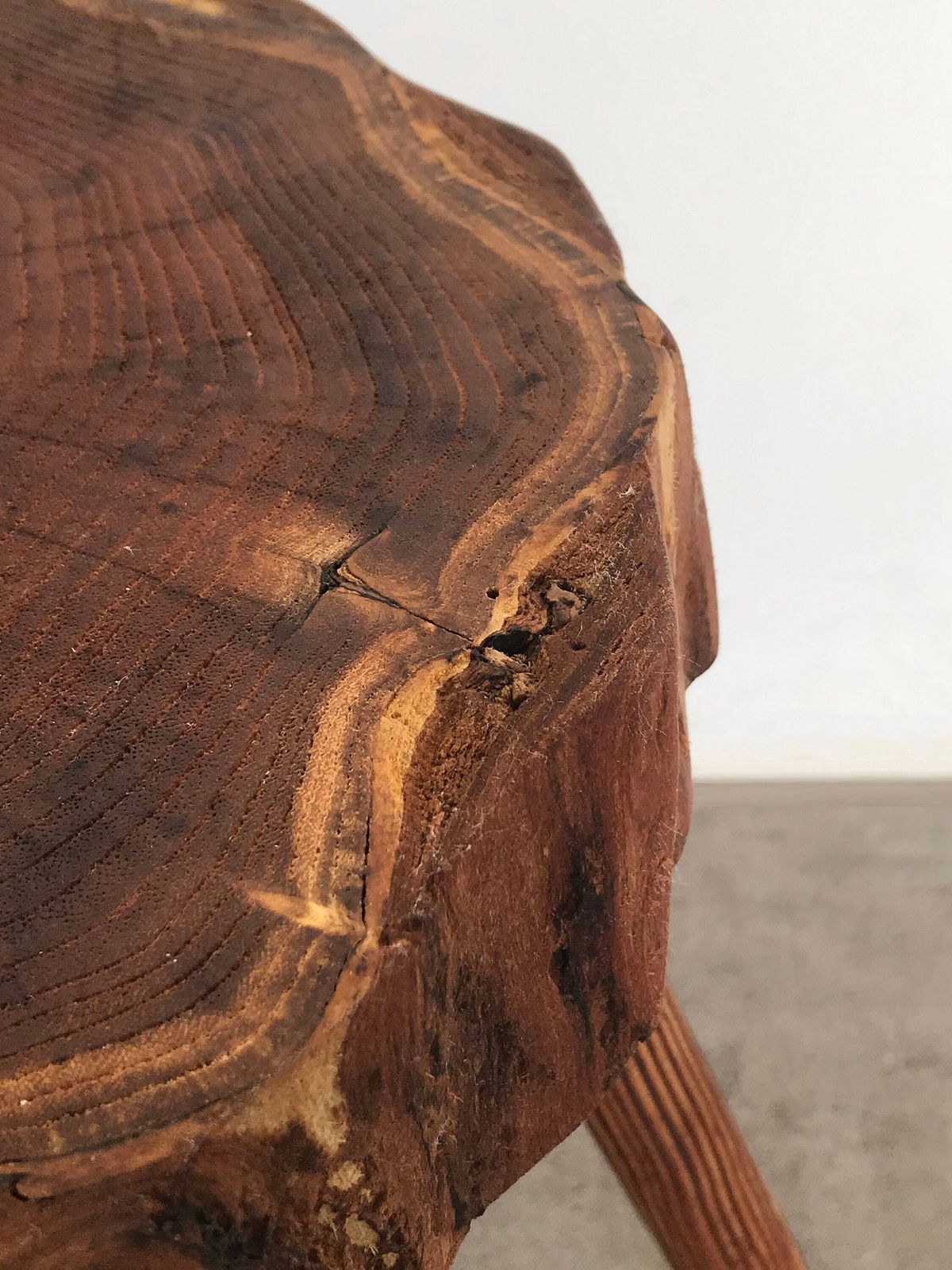 Original Vintage Retro Mid Century Wooden Yew Tree Slice Coffee Table / Side Table / Plant Stand George Nakashima Influence photo vintage