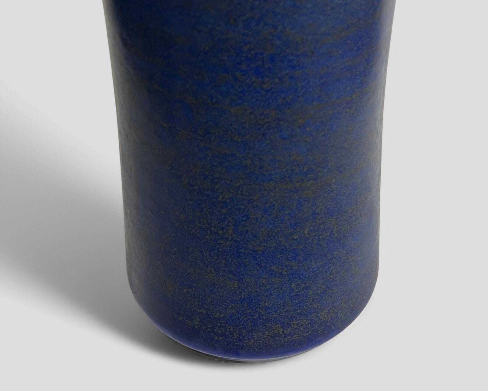 Large Mid Century Bay Keramik Blue & Mustard Glazed Ceramic Fat Lava West German Pottery Vase photo 68.0