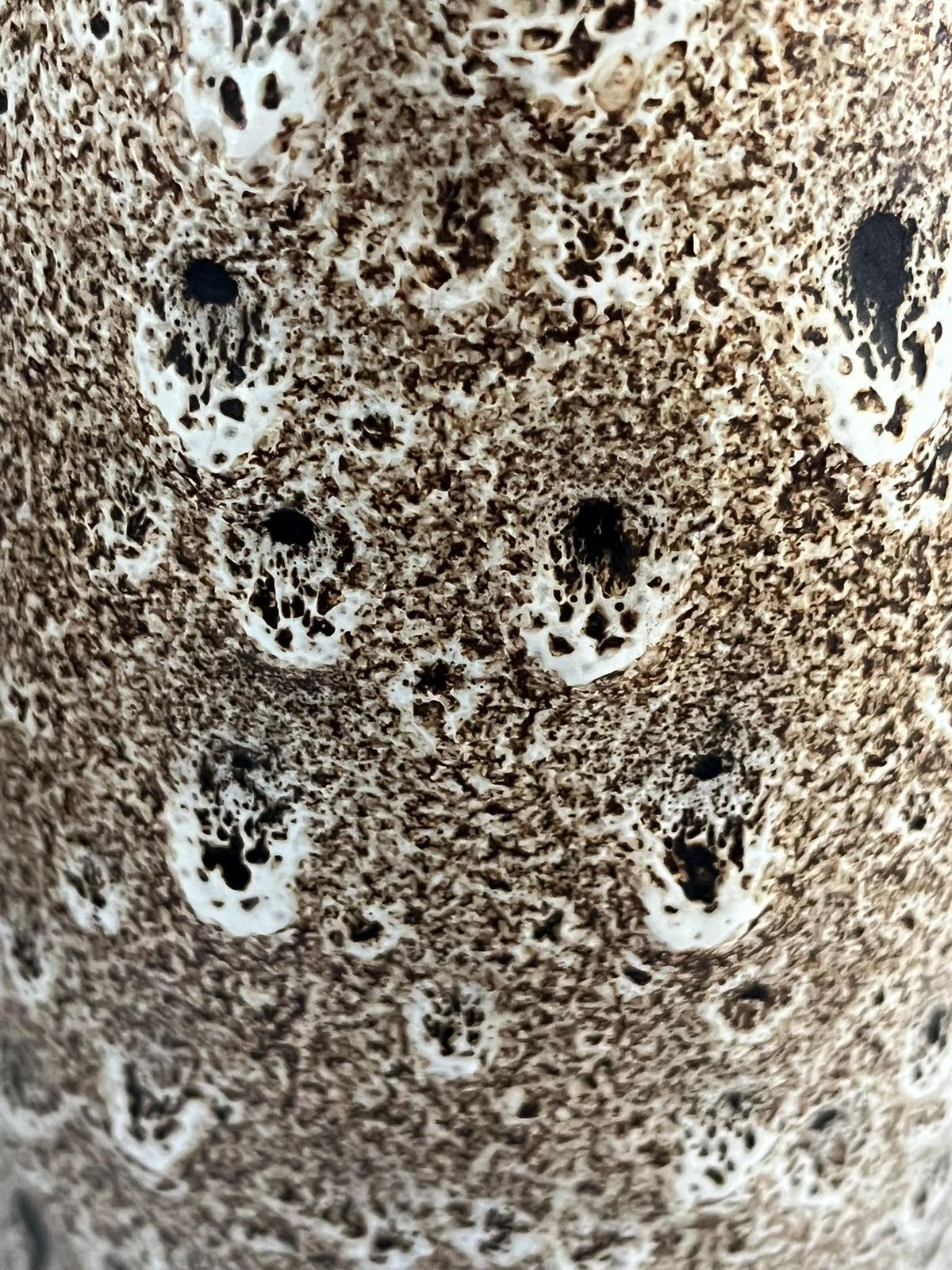 Large Mid Century Scheurich Brown Glazed Ceramic Fat Lava West Germany Pottery Vase photo vinterior