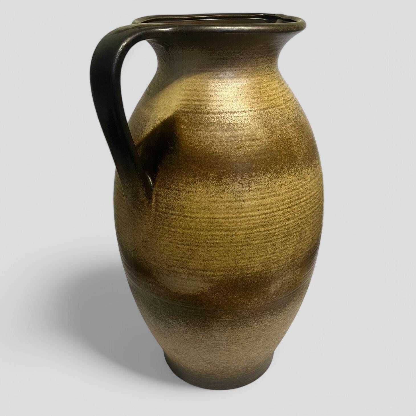 Large Mid Century Scheurich Brown Glazed Ceramic Fat Lava West Germany Pottery Vase / Jug 603 42 photo Home Decor