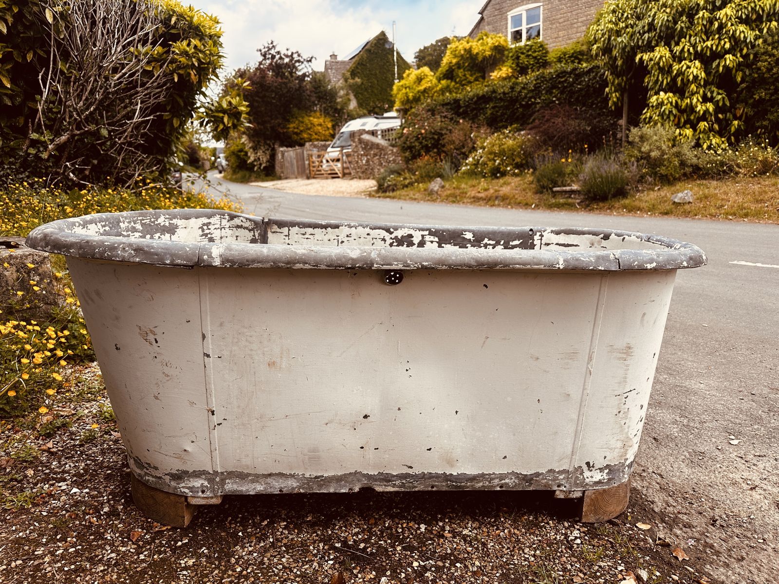 19th Century French Zinc Bath Tub photo vinterior