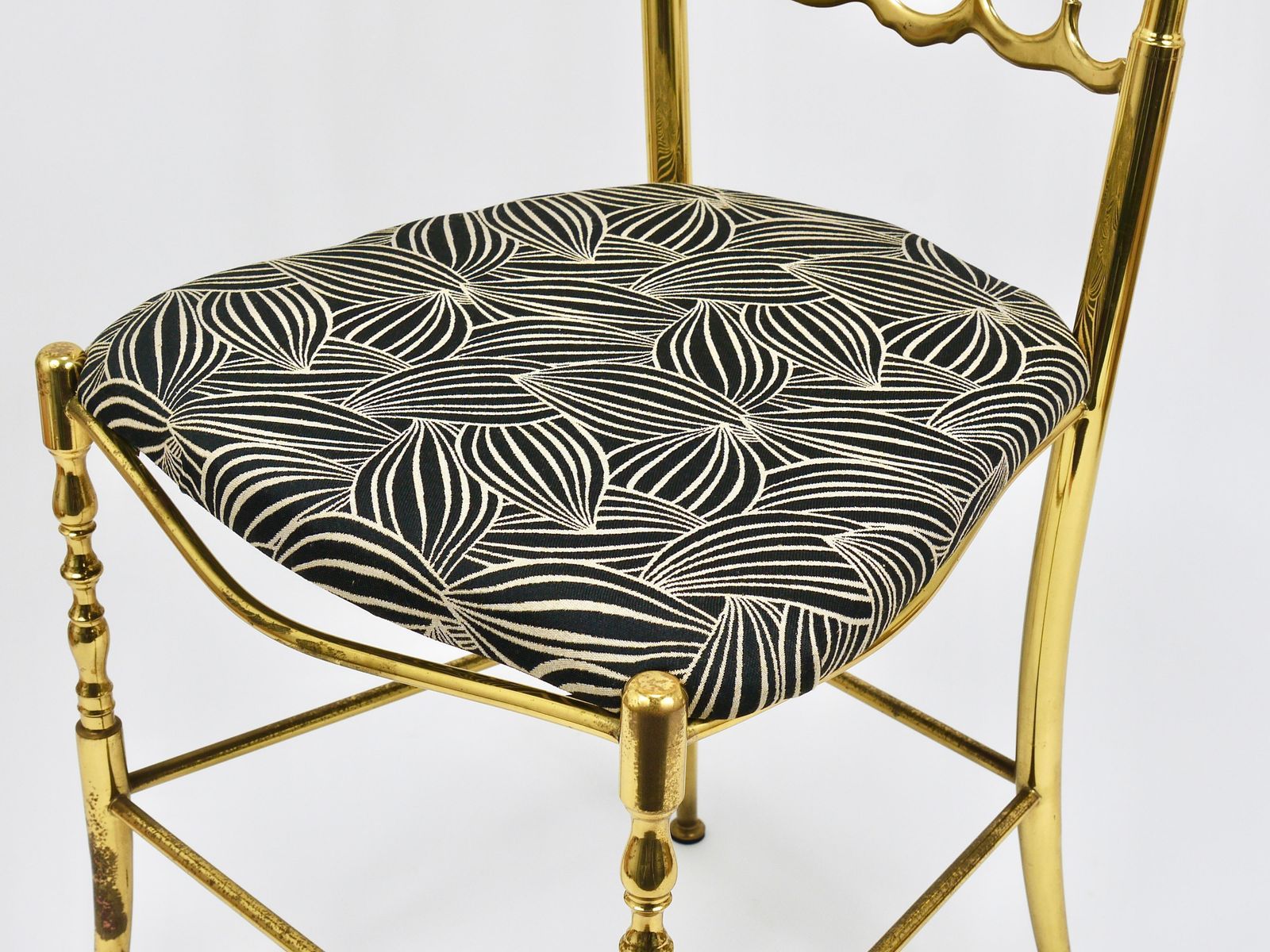 Chiavari Midcentury Brass Chair By Giuseppe Gaetano Descalzi, Italy, 1950s photo for sale