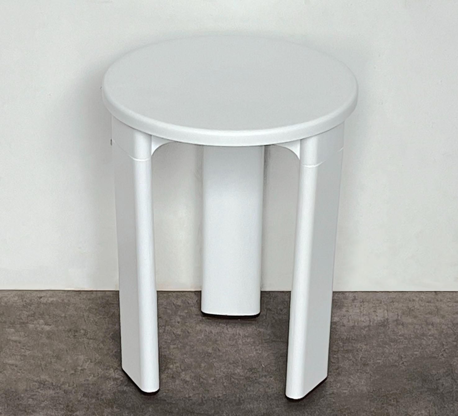 Original Vintage Retro Mid Century White Plastic Stool By Olaf Von Bohr For Tatay photo Furniture