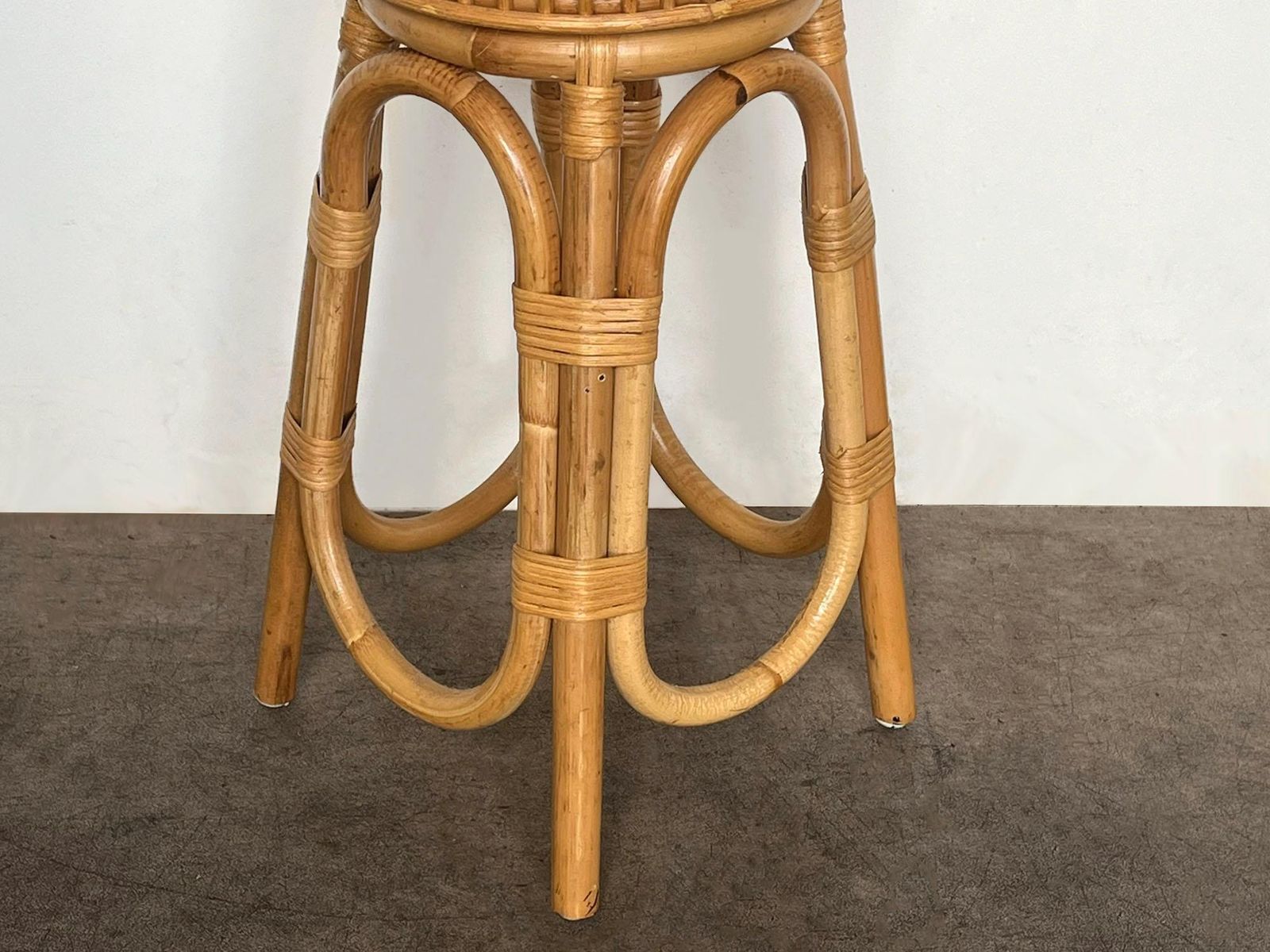 Rare Italian Franco Albini Style Mid Century Bamboo Plant Holder photo vinterior