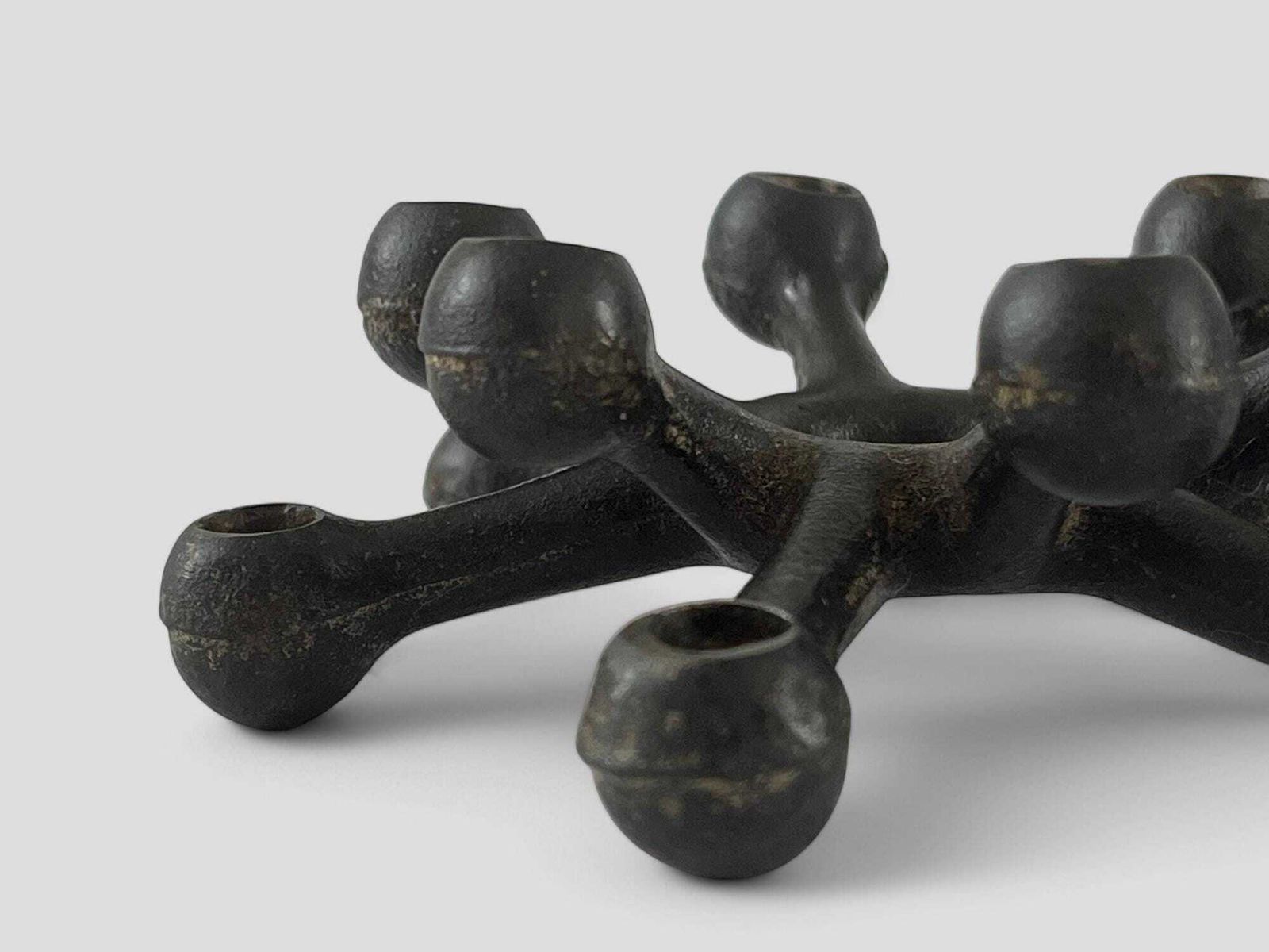 Mid Century Danish Black Cast Iron 'Spider' Candleholder By Jens Quistgaard For Dansk Design photo vintage