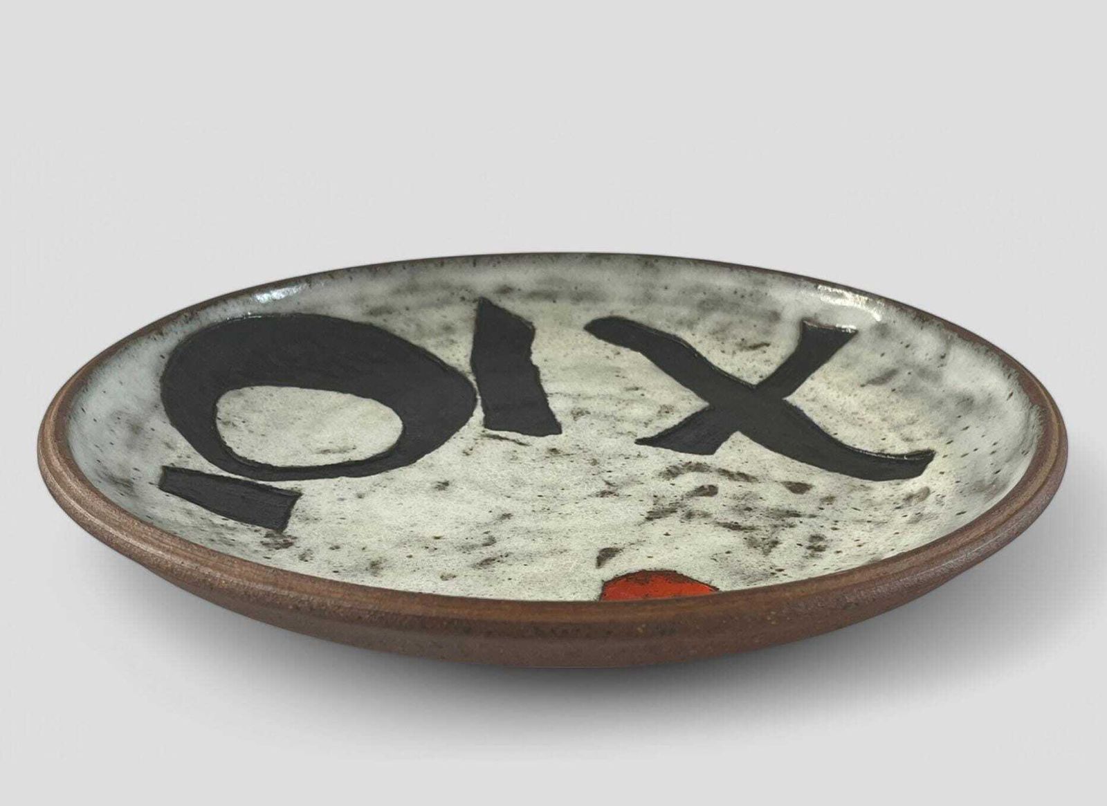 Large Mid Century Danish Ceramic Decorative Wall Plate By Jorgen Finn Petersen (Jfp) For Bornholm Denmark photo for sale